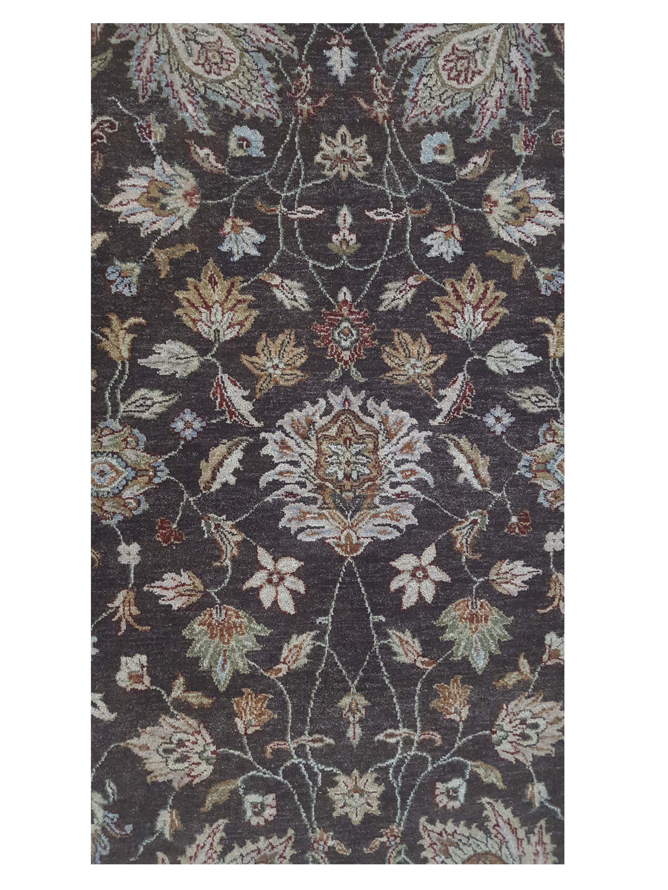 Agra Hand Knotted Brown 6x9 - Image 4 of 6