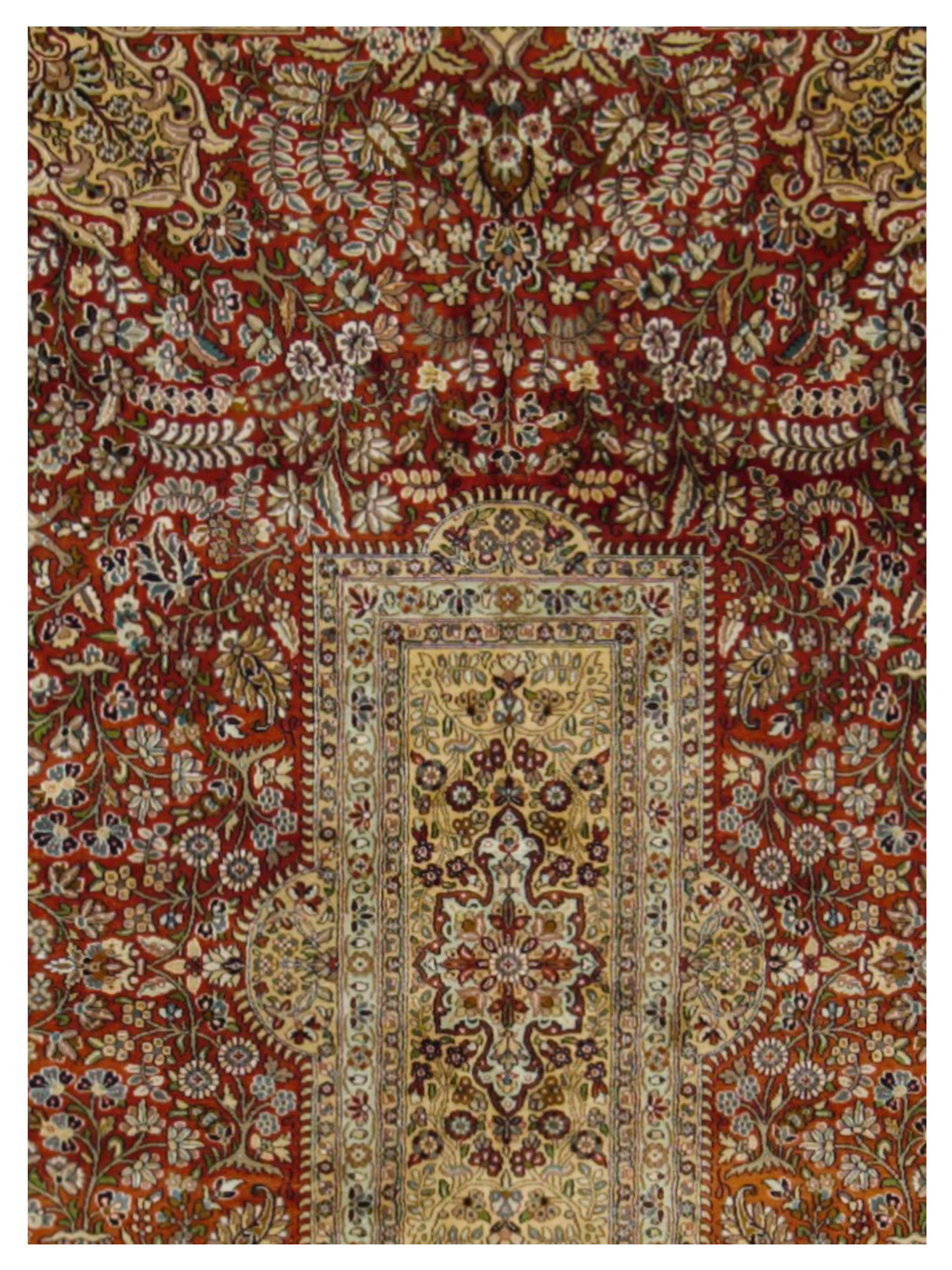 Kashmir Silk Hand Knotted Rust 8x11 - Image 4 of 7