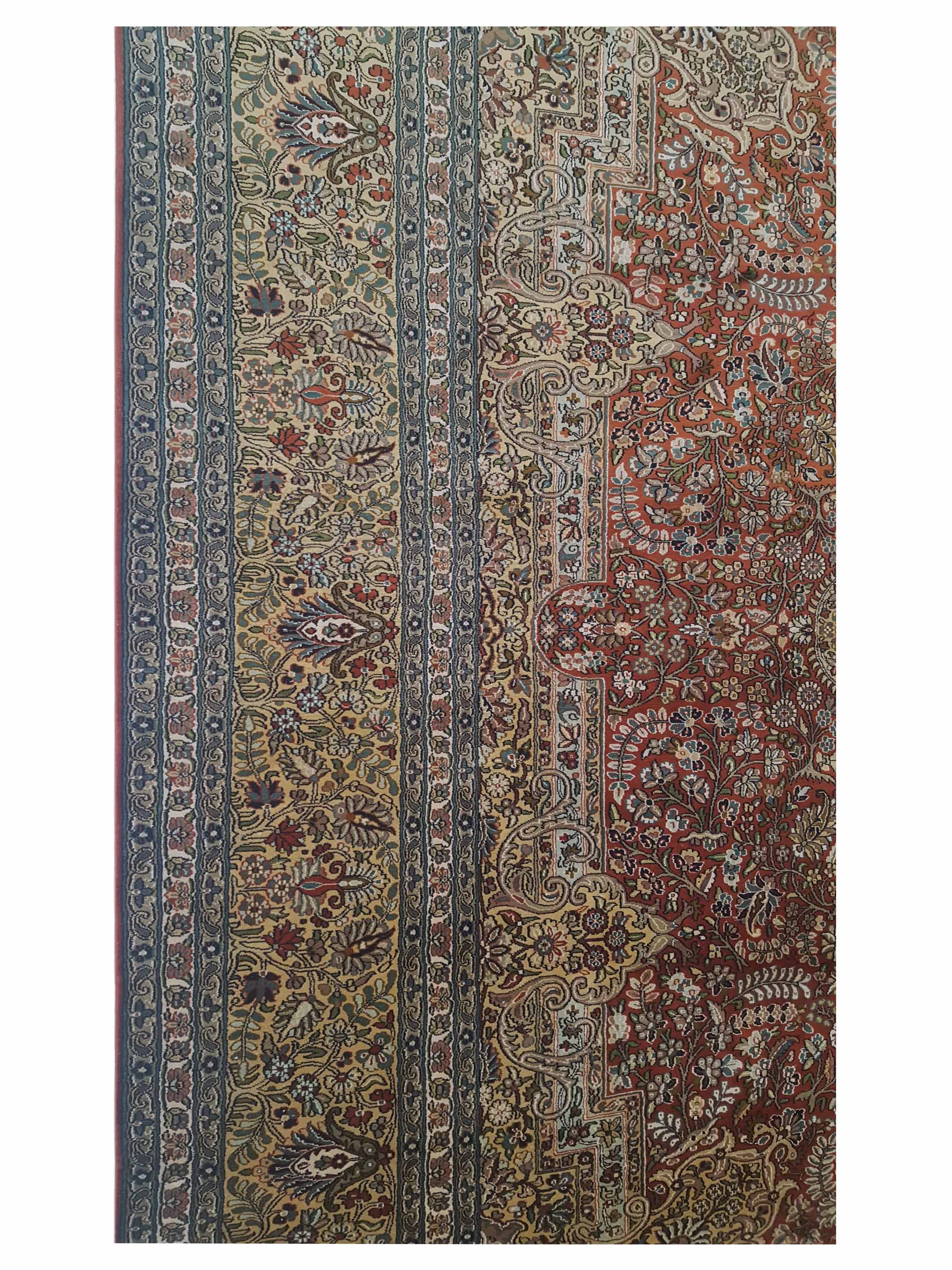 Kashmir Silk Hand Knotted Rust 8x11 - Image 5 of 7