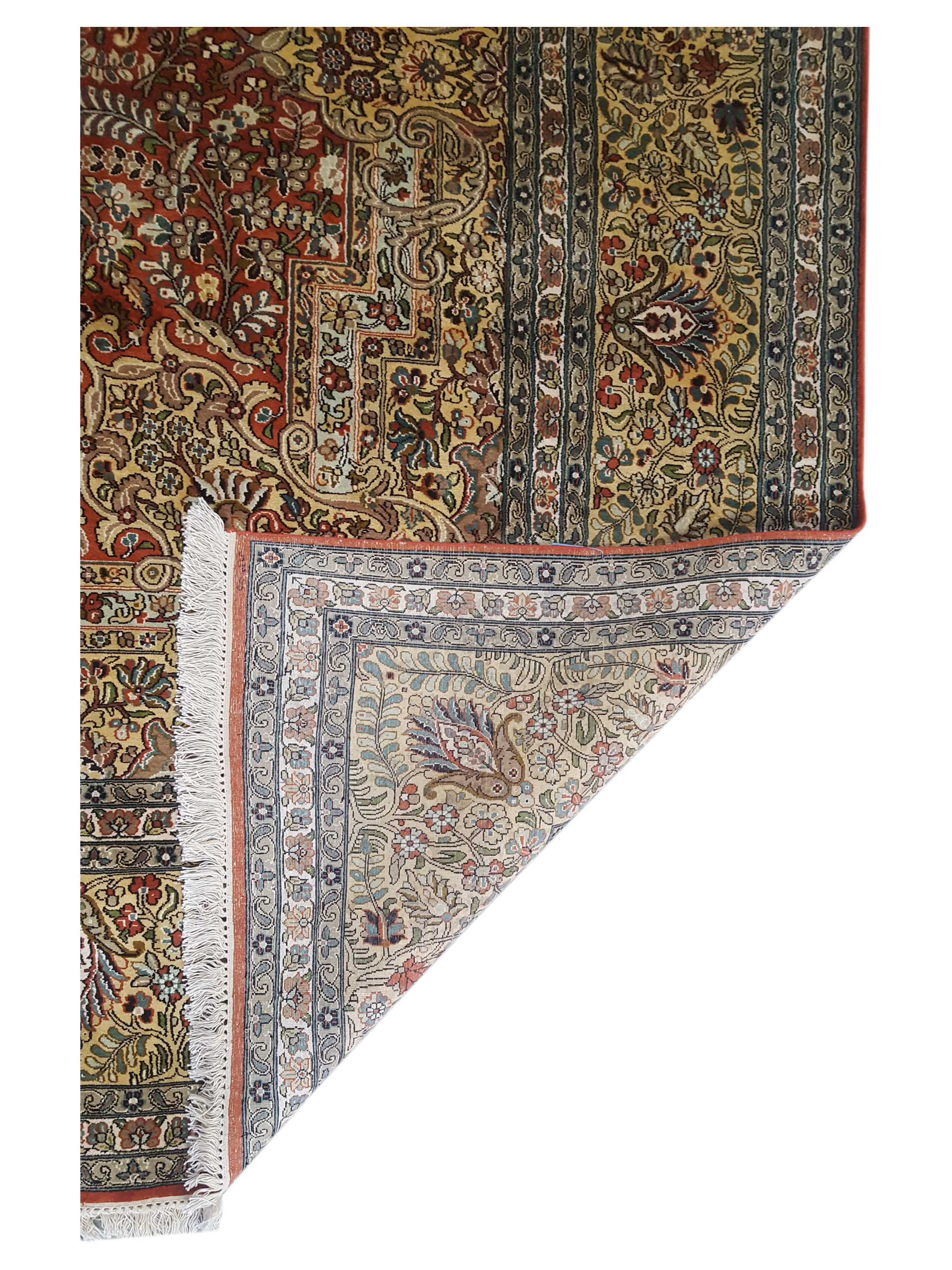 Kashmir Silk Hand Knotted Rust 8x11 - Image 7 of 7