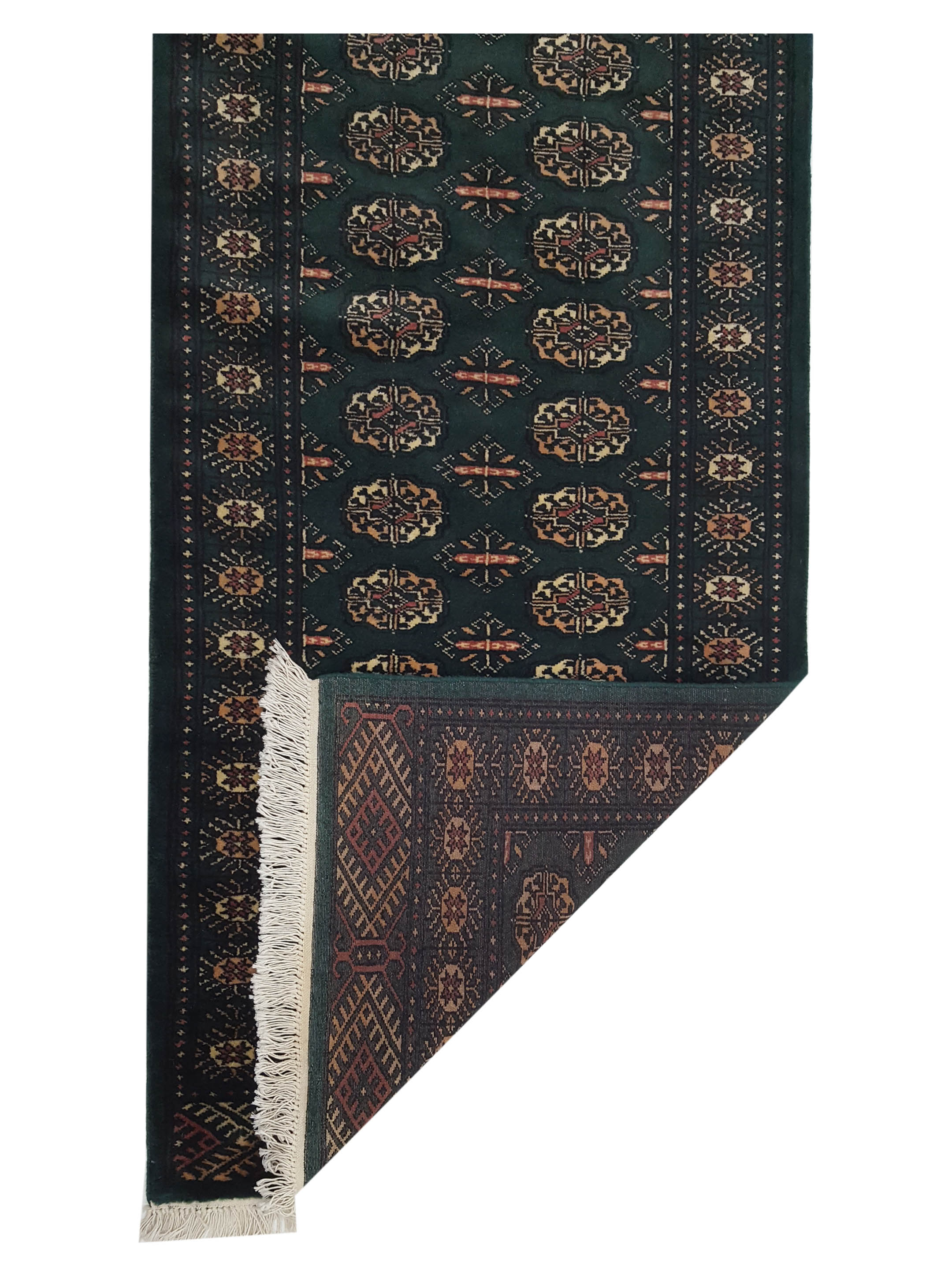 Bokhara Hand Knotted Green 3x20 - Image 2 of 2