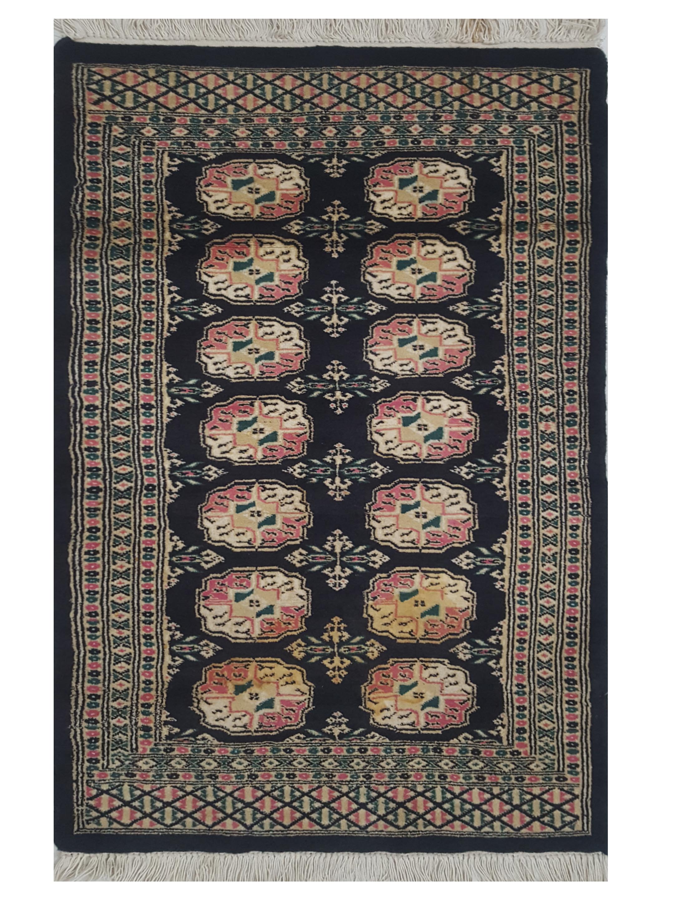 Bokhara Hand Knotted Black 2x4