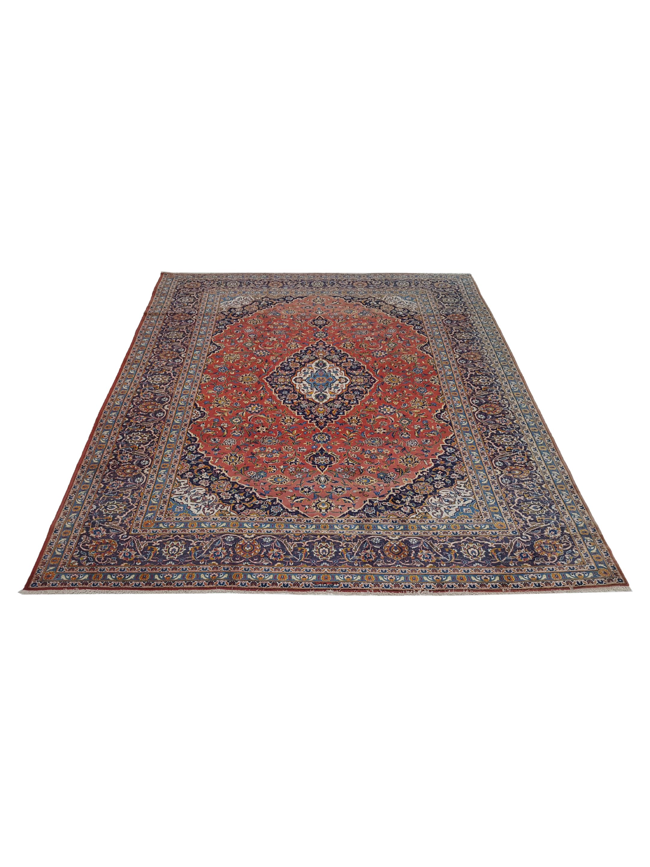 Kashan Hand Knotted Red 10x13 - Image 2 of 6