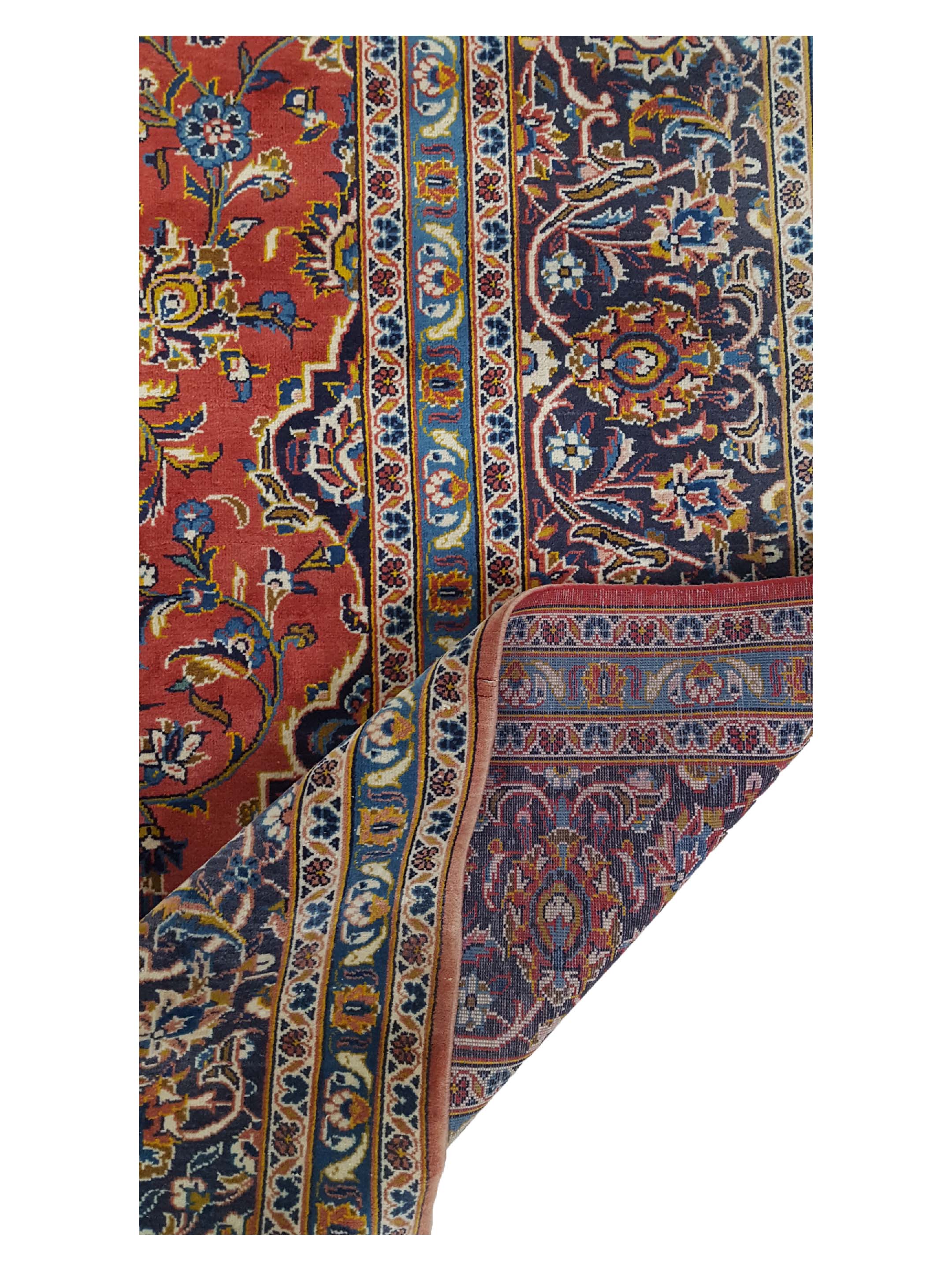 Kashan Hand Knotted Red 10x13 - Image 3 of 6