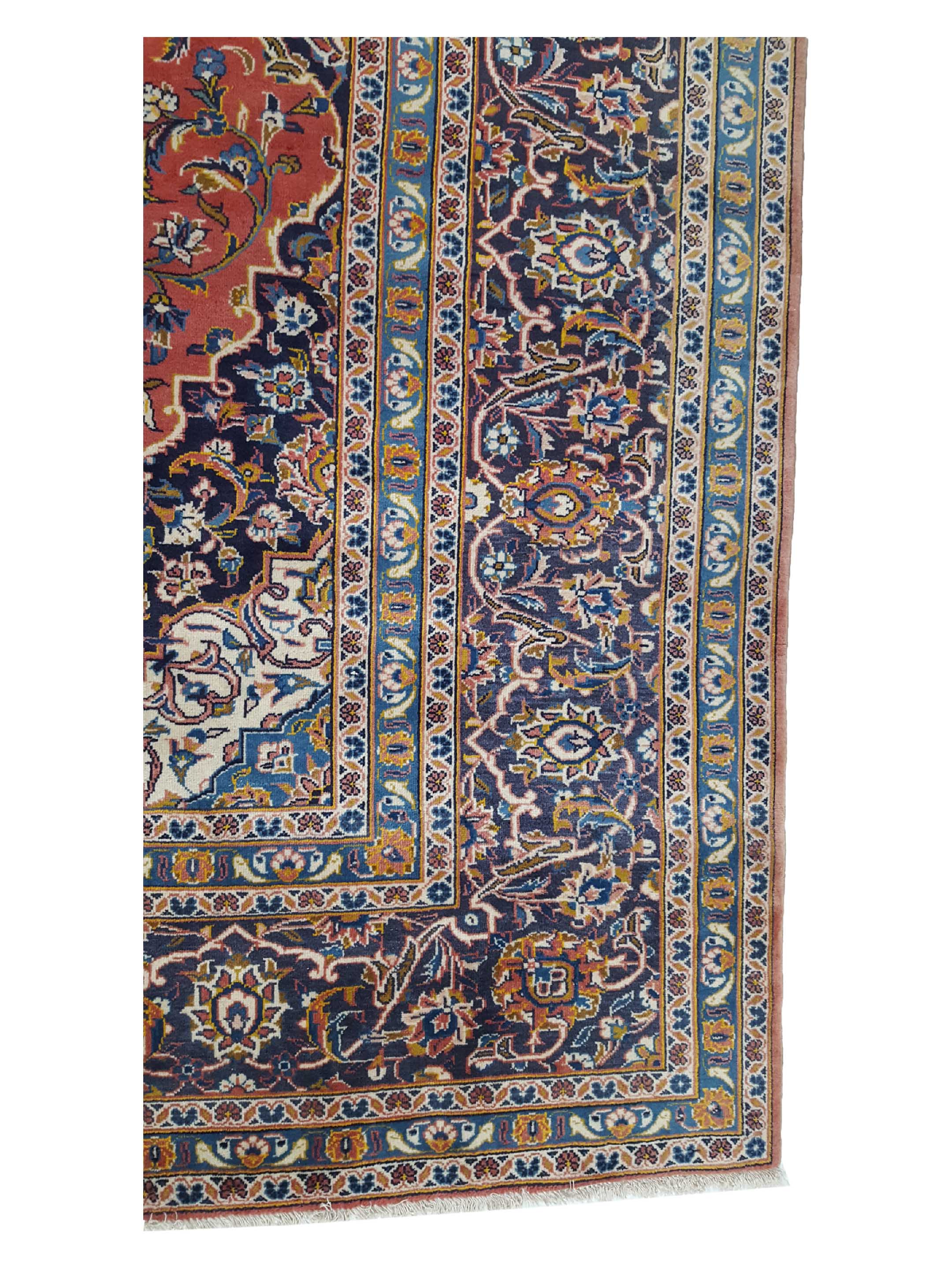 Kashan Hand Knotted Red 10x13 - Image 4 of 6