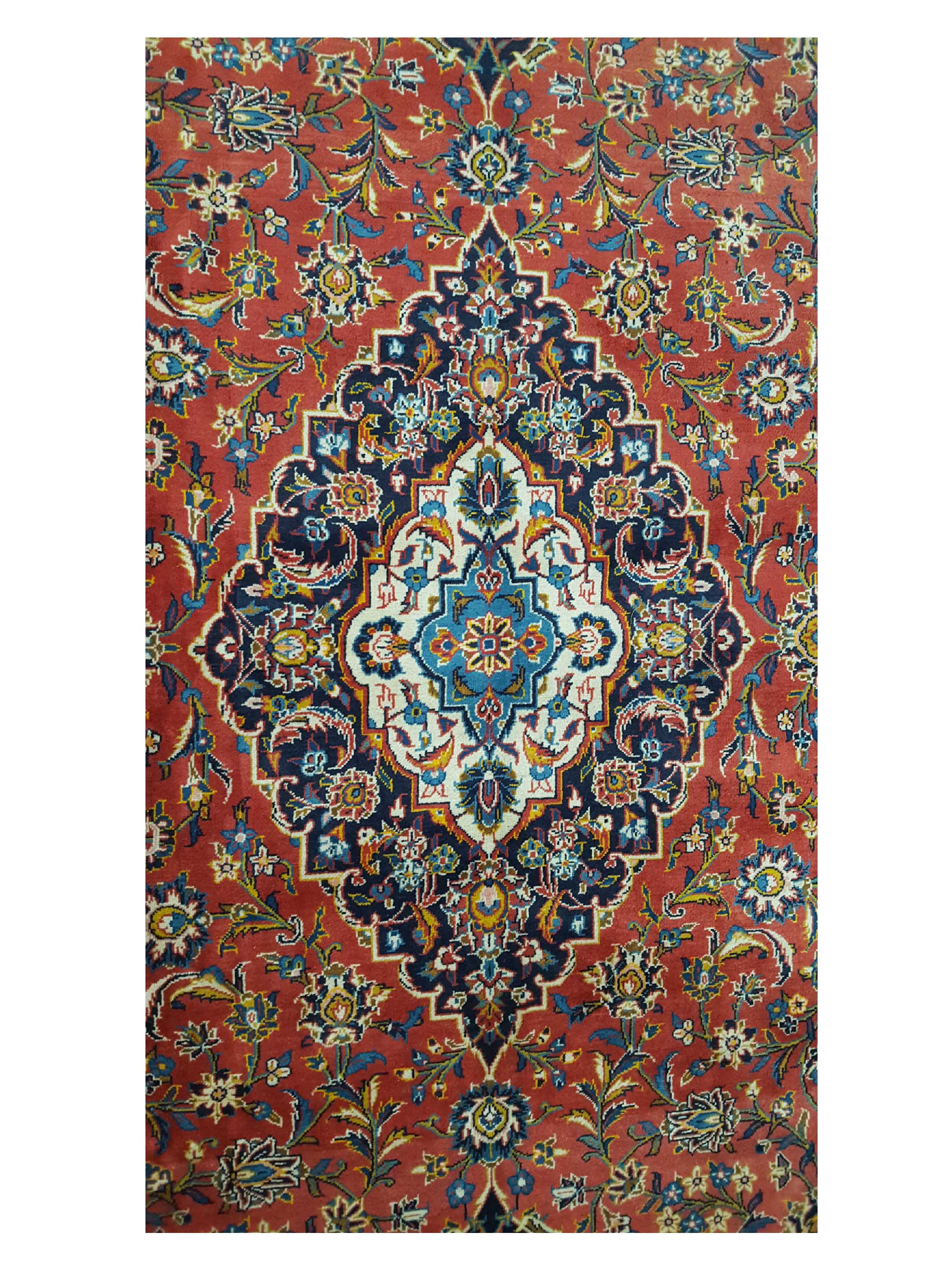 Kashan Hand Knotted Red 10x13 - Image 5 of 6