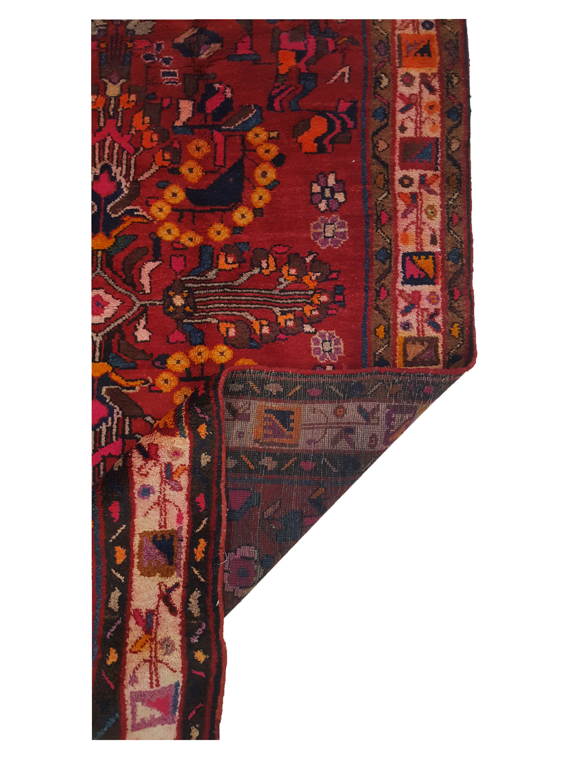 Hamadan Hand Knotted Red 5x10 - Image 3 of 6
