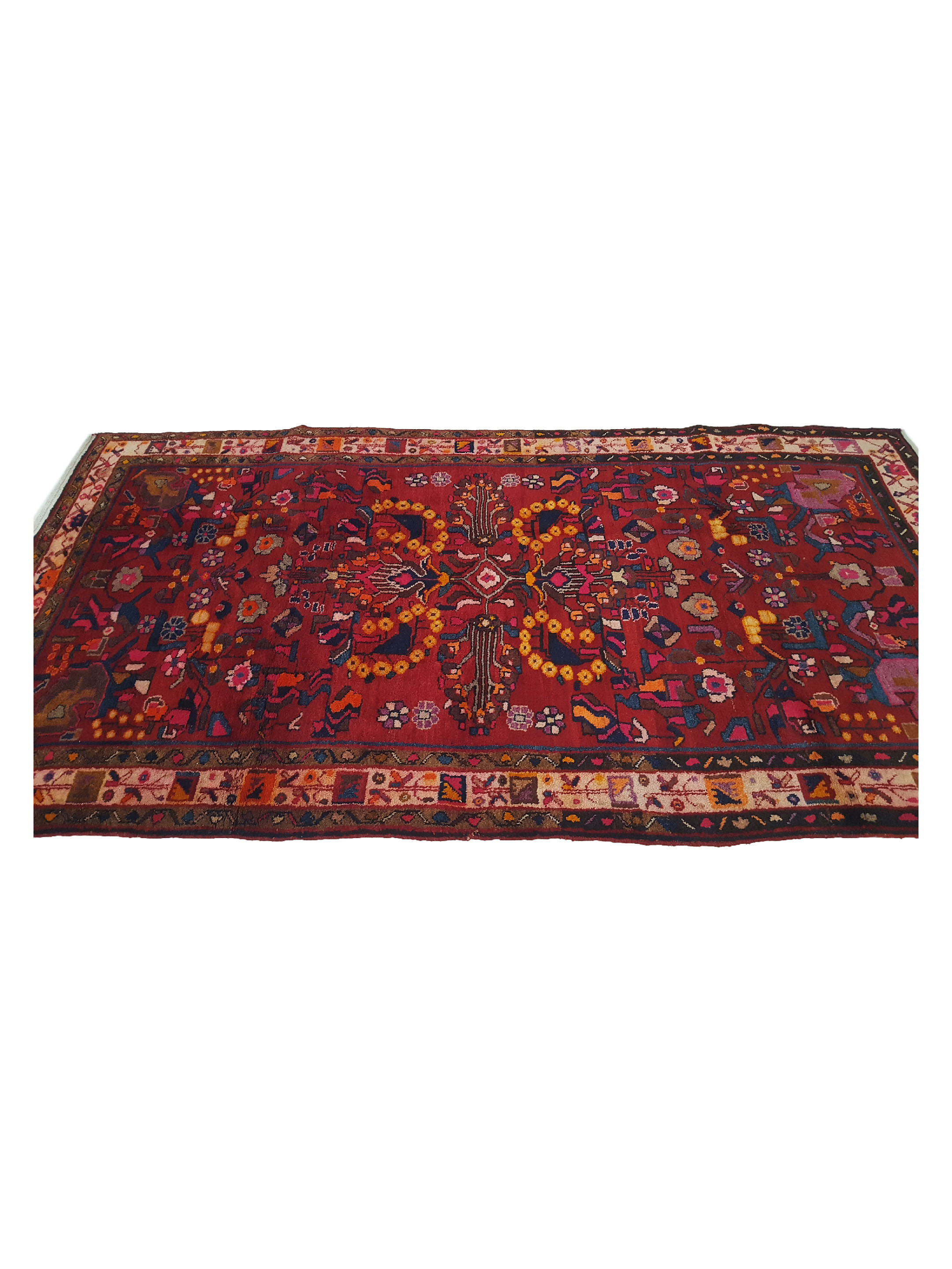 Hamadan Hand Knotted Red 5x10 - Image 5 of 6