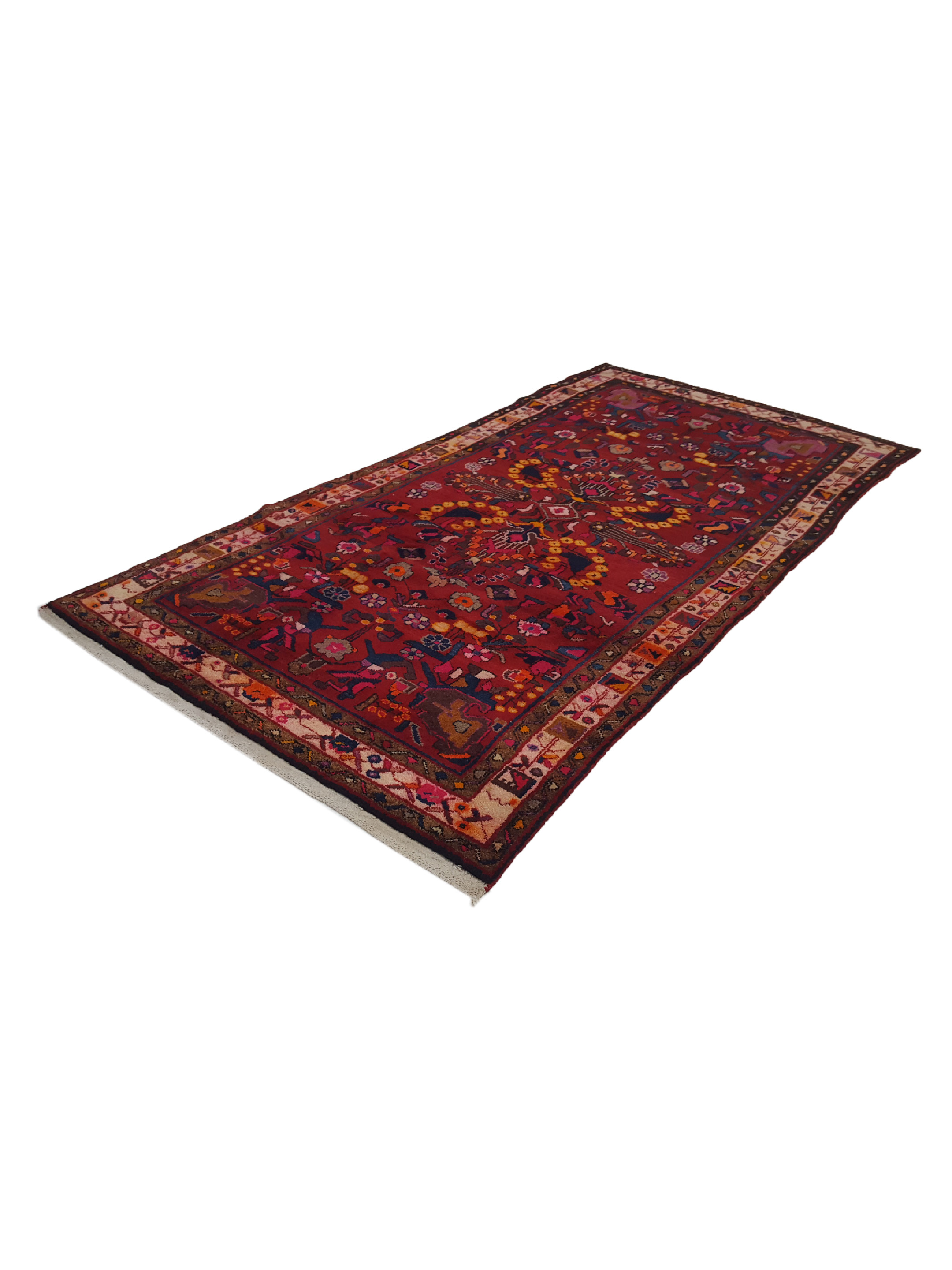 Hamadan Hand Knotted Red 5x10 - Image 6 of 6