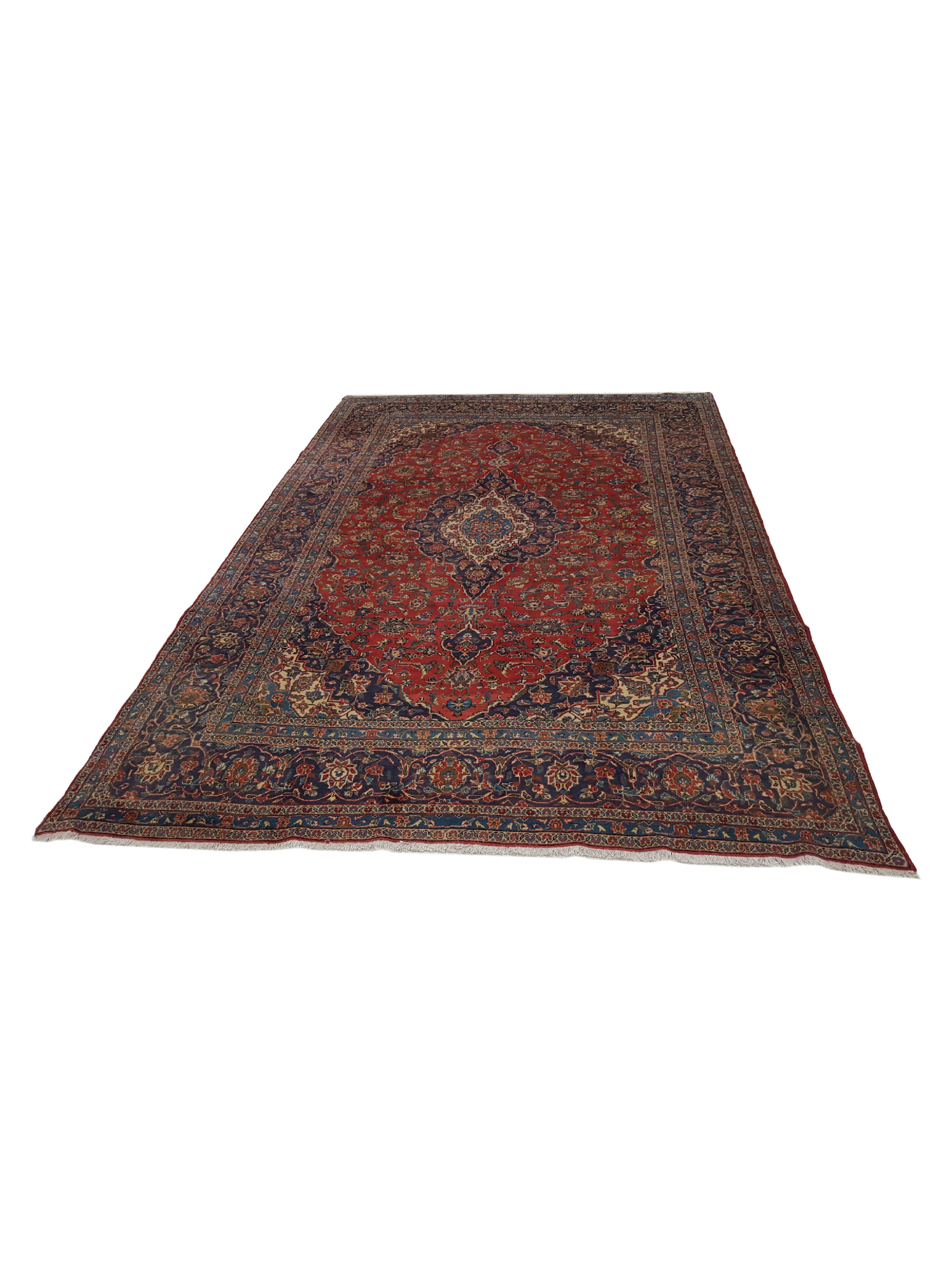 Kashan Hand Knotted Red 9x12 - Image 2 of 6