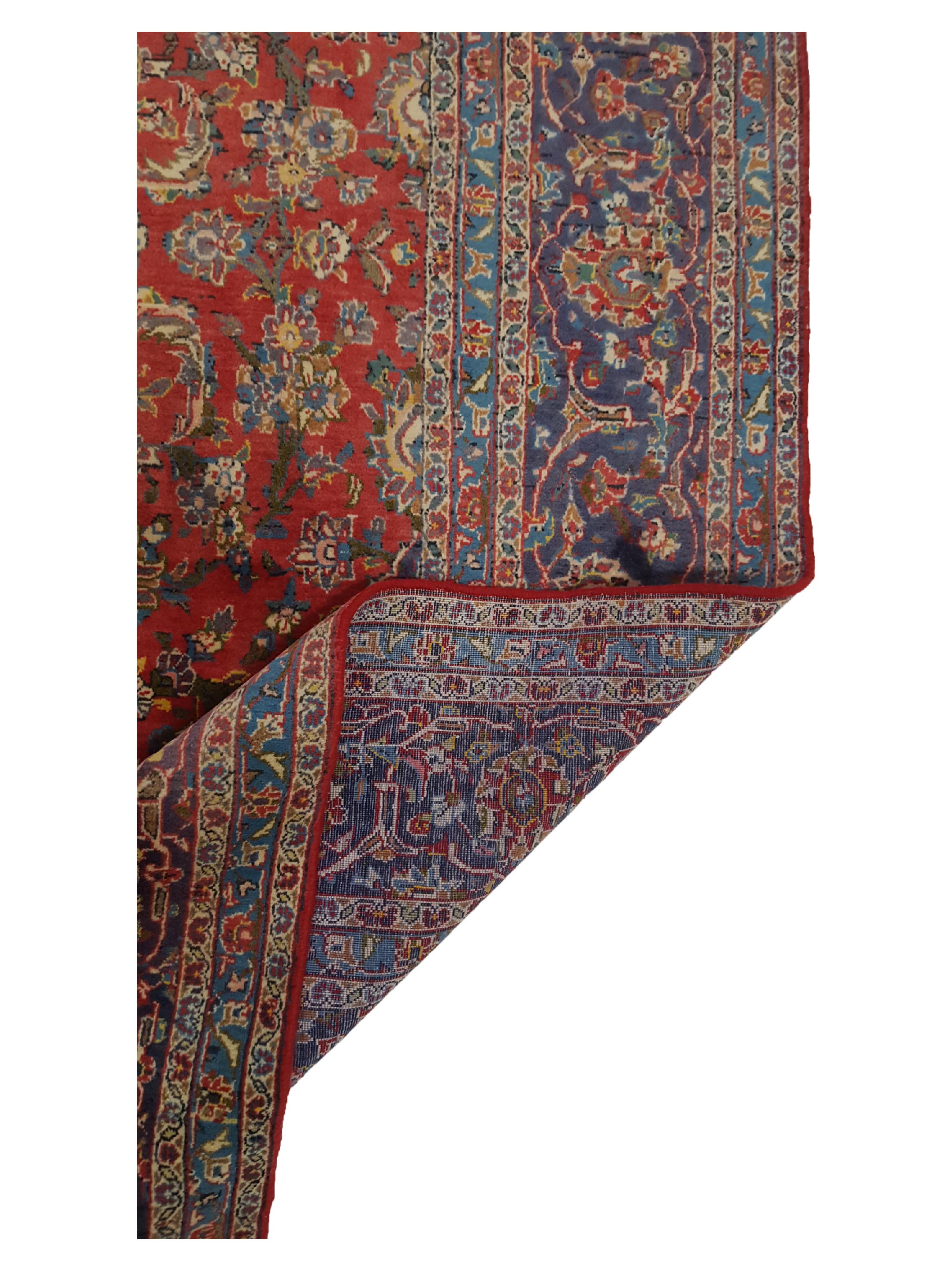 Kashan Hand Knotted Red 9x12 - Image 3 of 6