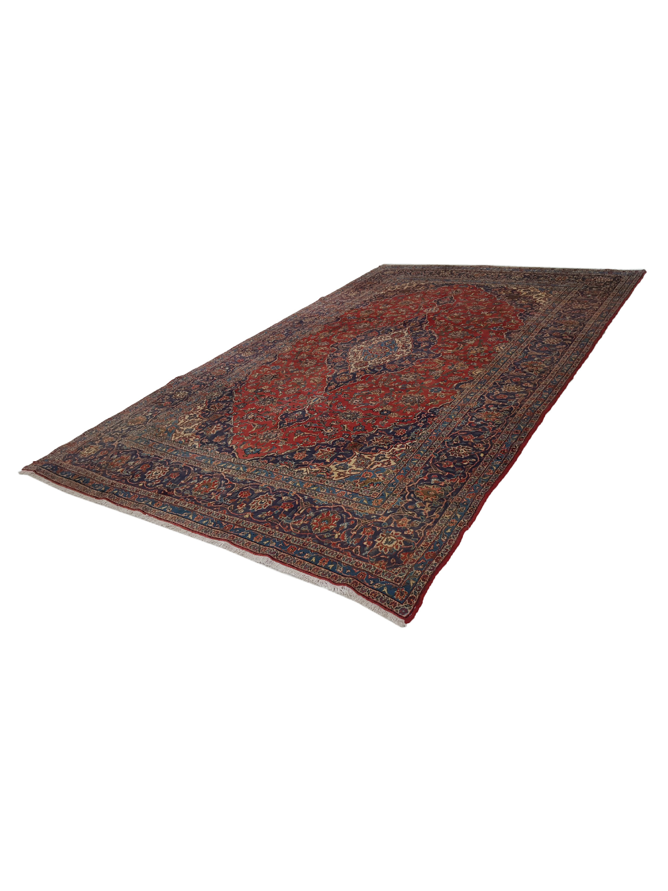 Kashan Hand Knotted Red 9x12 - Image 6 of 6