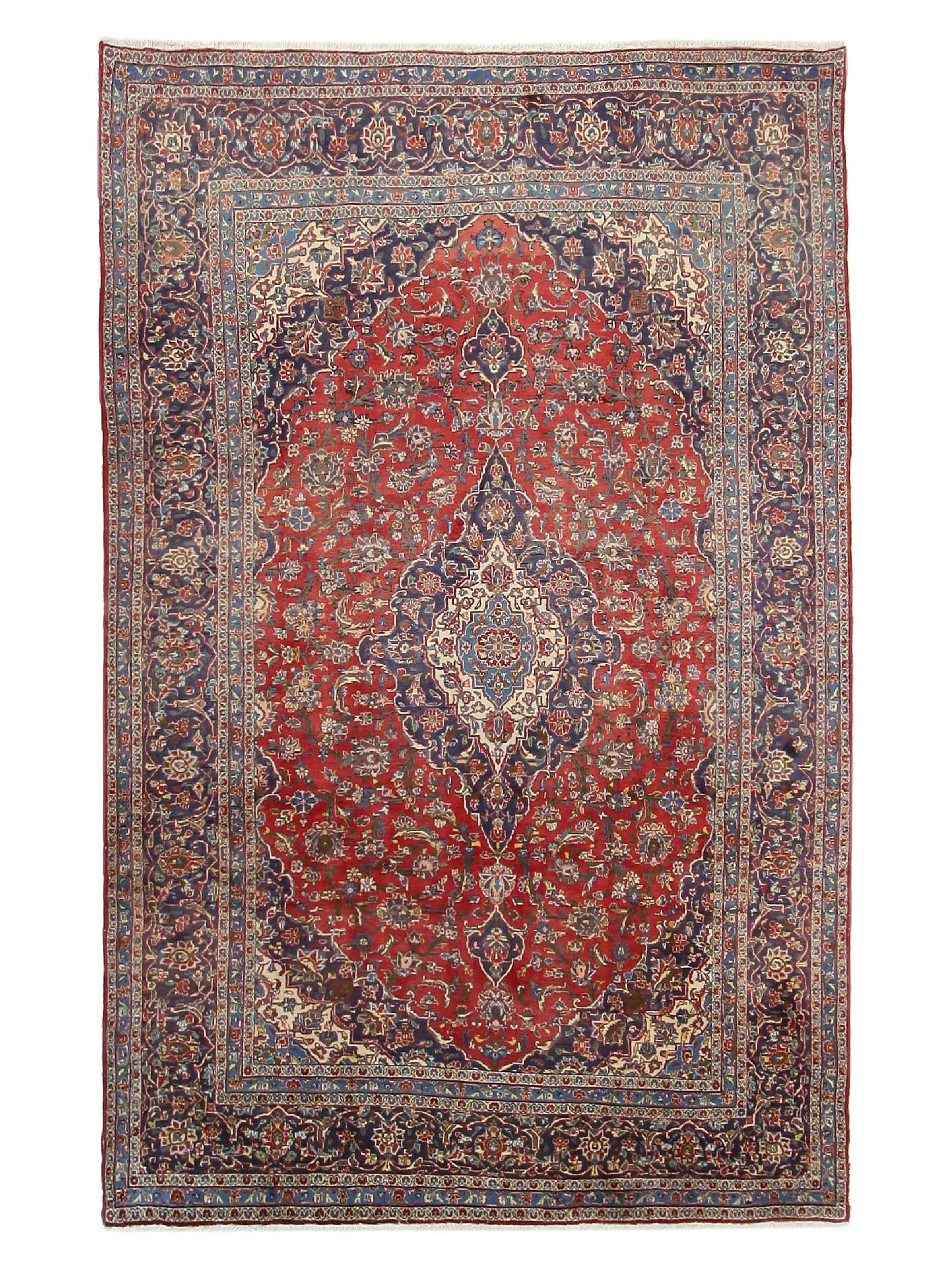 Kashan Hand Knotted Red 9x12