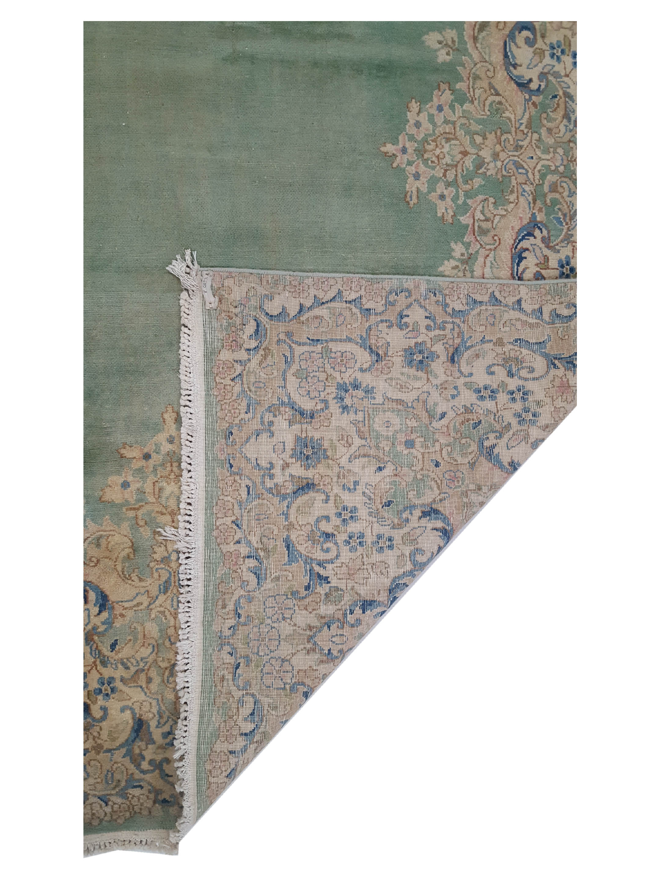 Kerman Hand Knotted Green 9x12 - Image 3 of 7