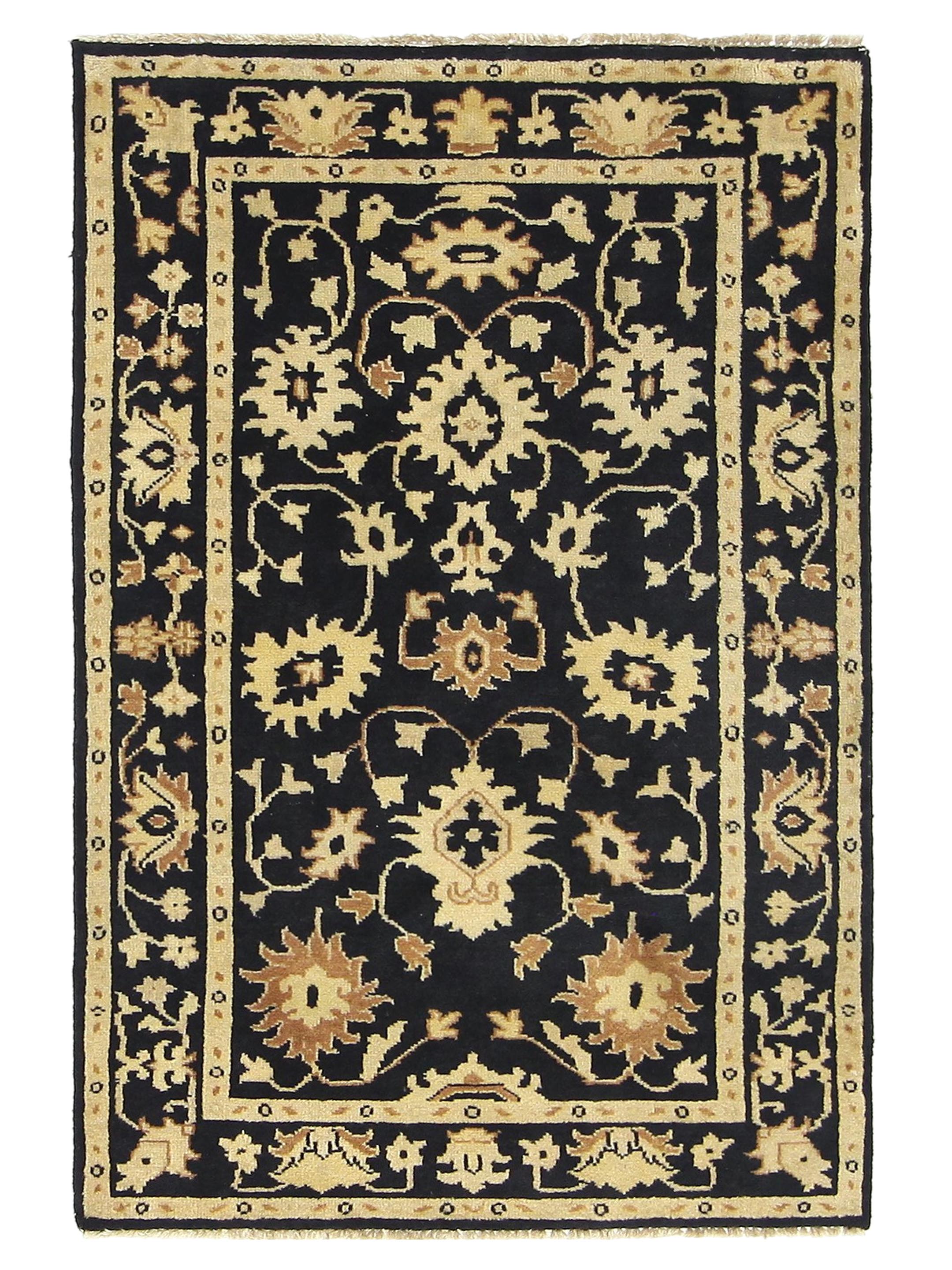 Tribal Hand Knotted Black 4x6