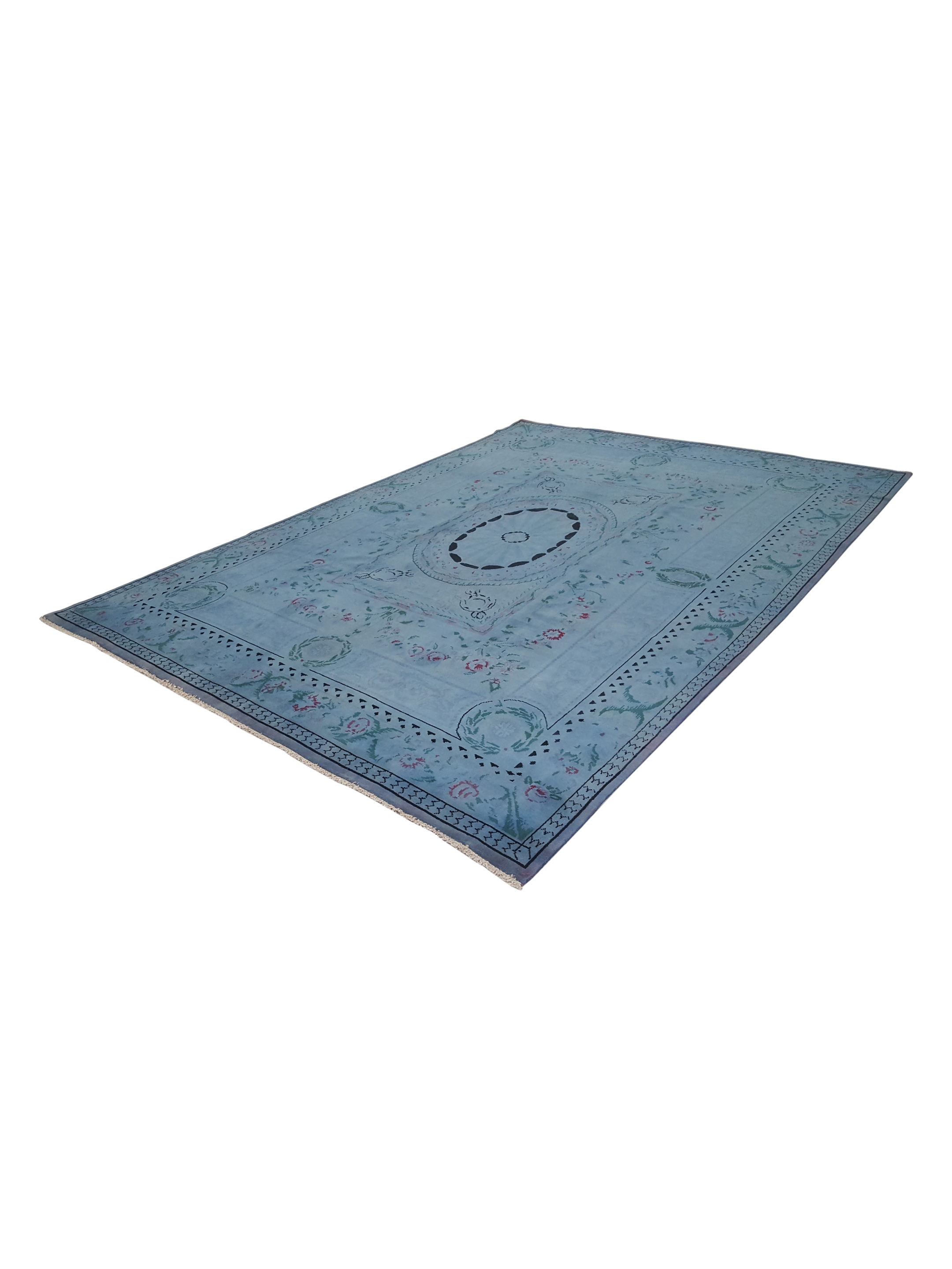 Souveniry Hand Knotted Teal 9x12 - Image 6 of 6