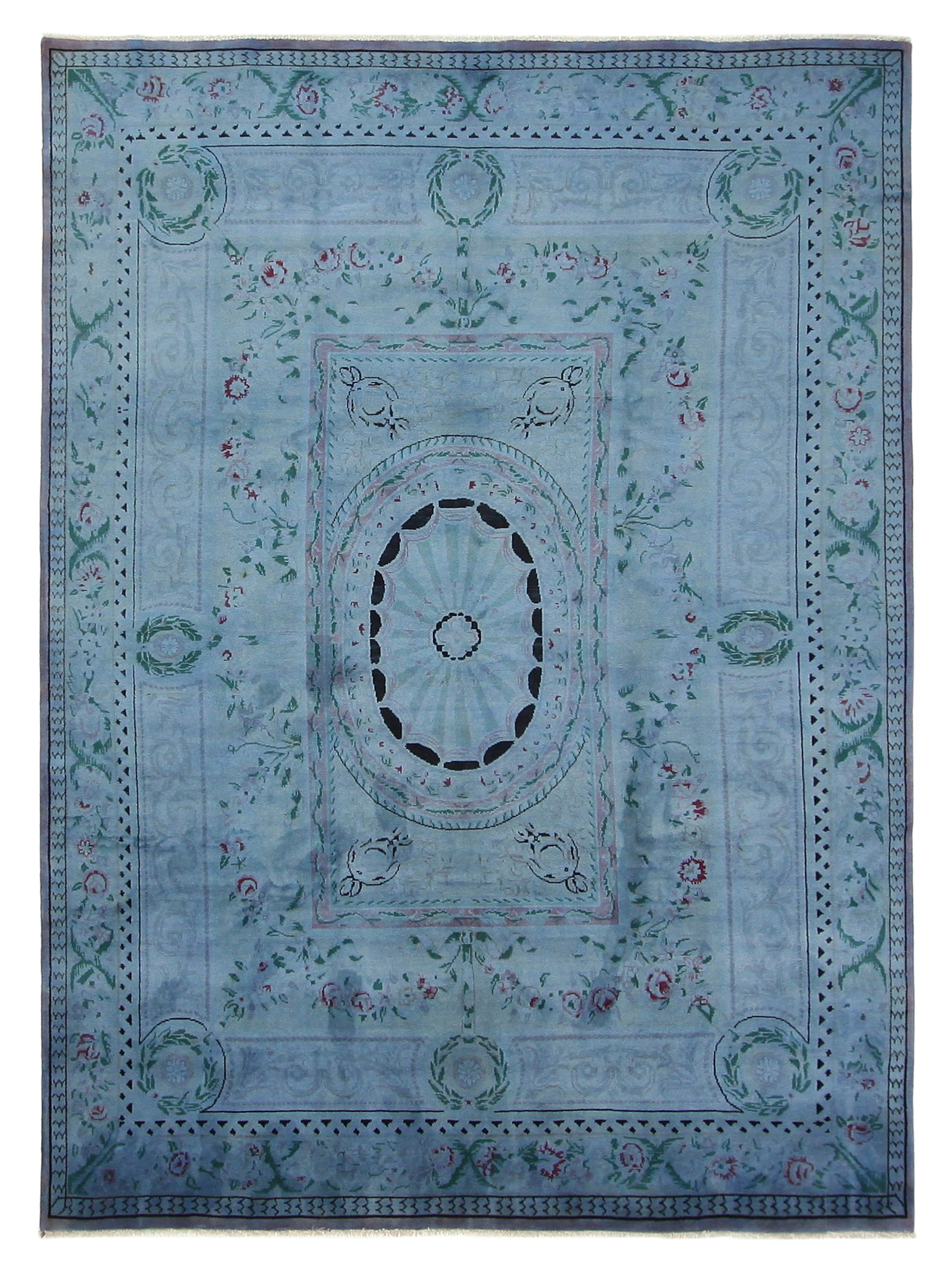 Souveniry Hand Knotted Teal 9x12