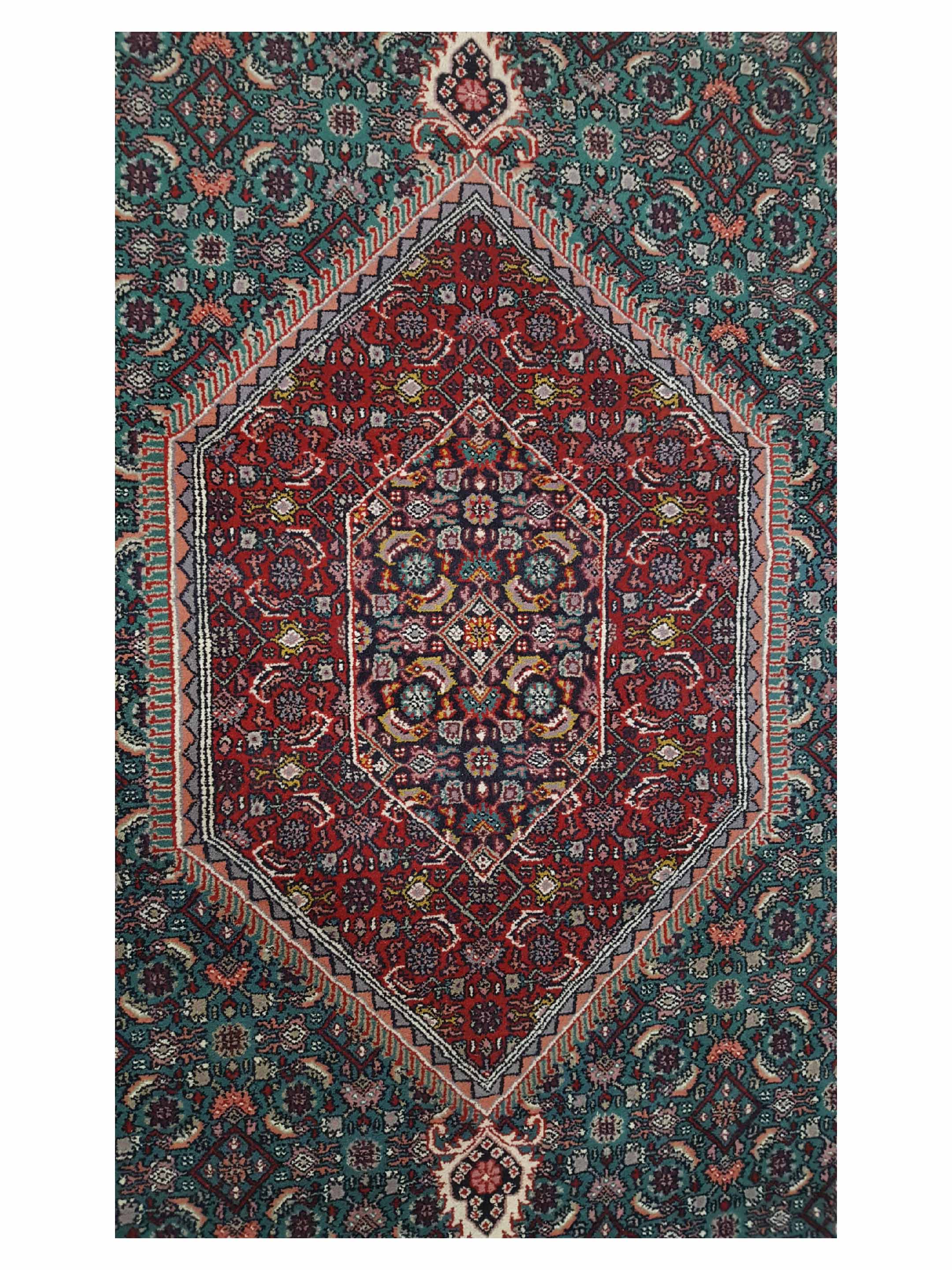 Mahi Bijar Hand Knotted Green 10x14 - Image 5 of 6