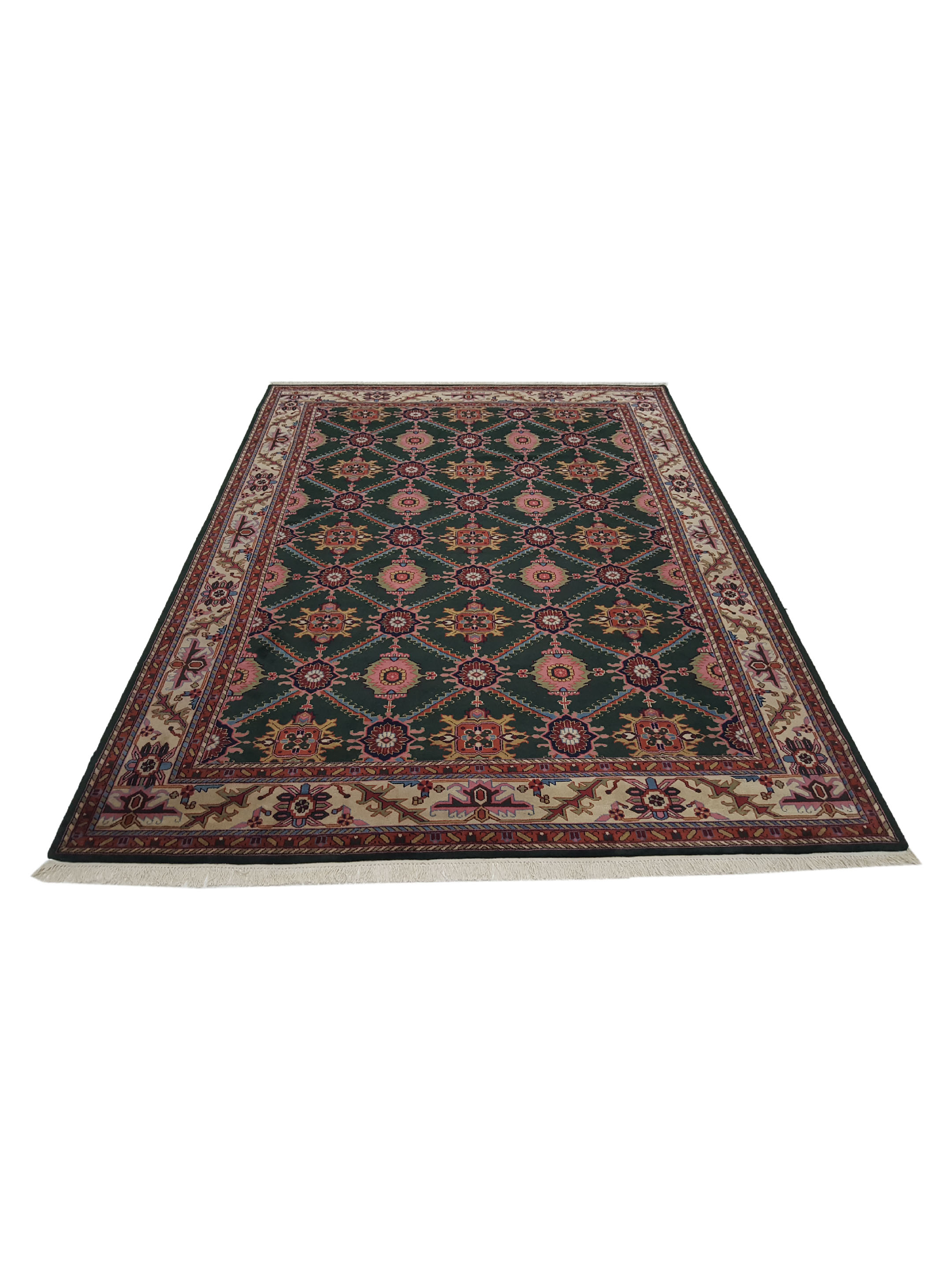 Turkestan Hand Knotted Green 9x13 - Image 2 of 6