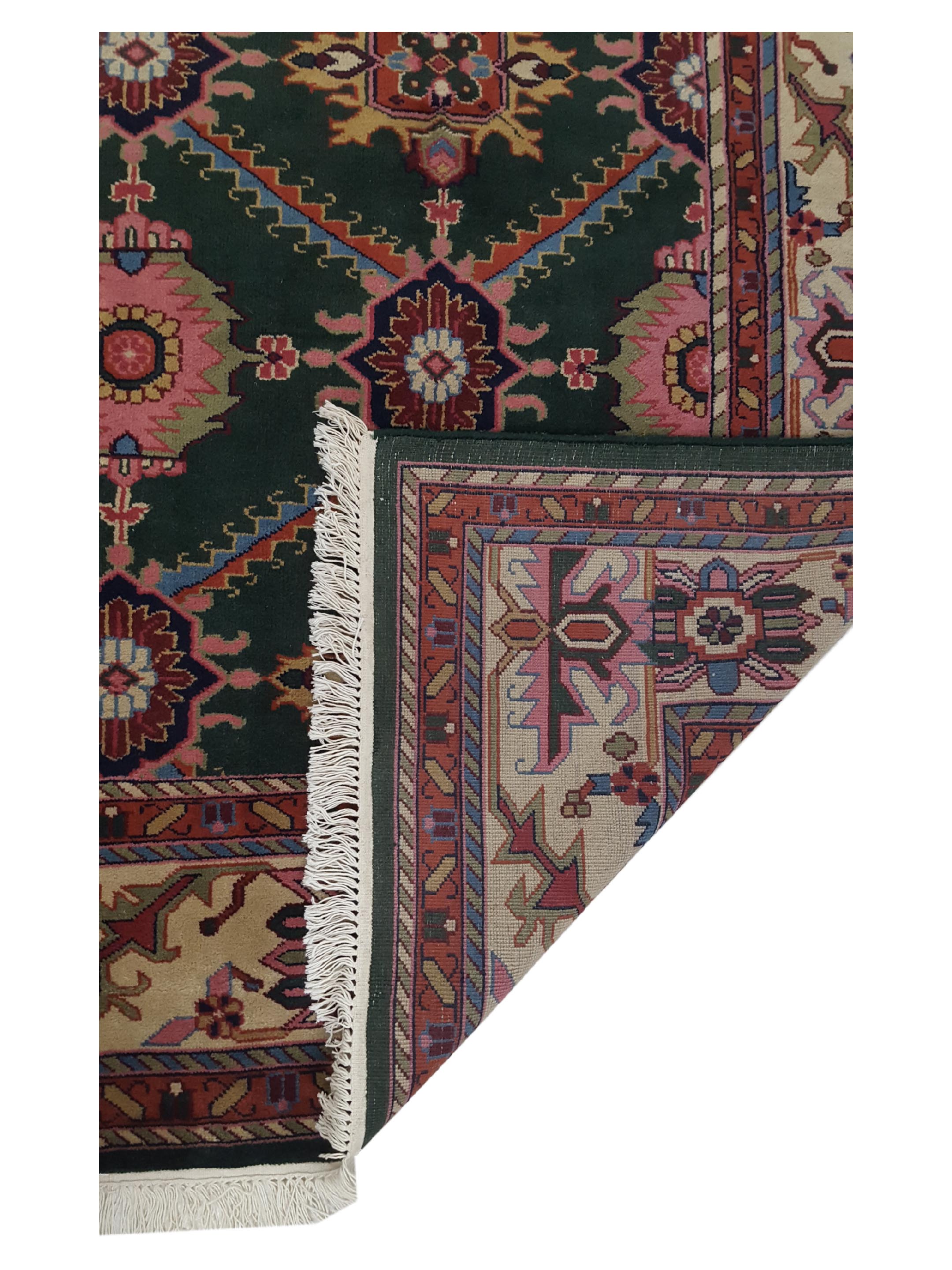 Turkestan Hand Knotted Green 9x13 - Image 3 of 6