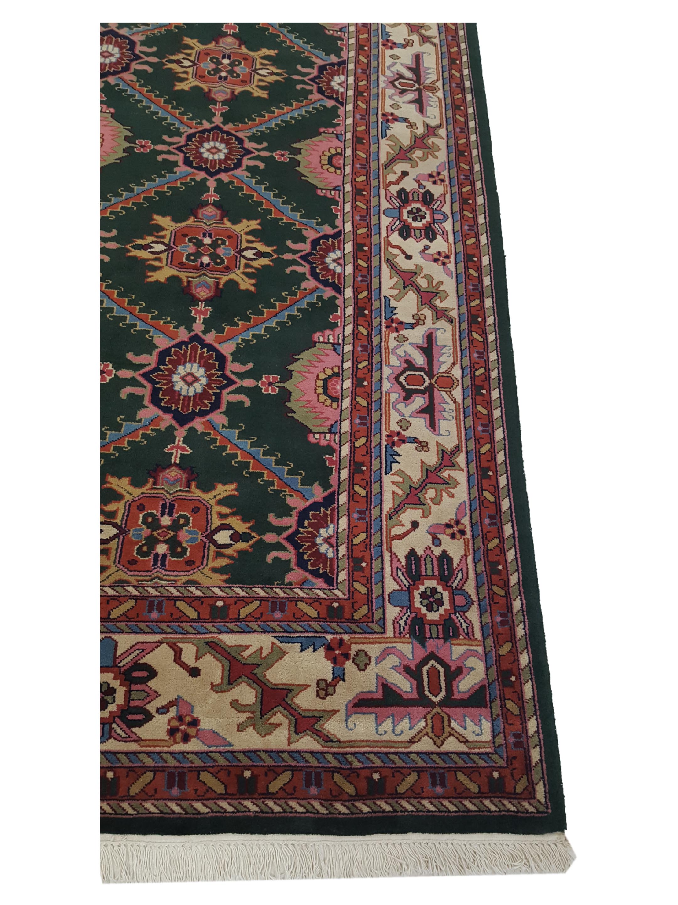 Turkestan Hand Knotted Green 9x13 - Image 4 of 6