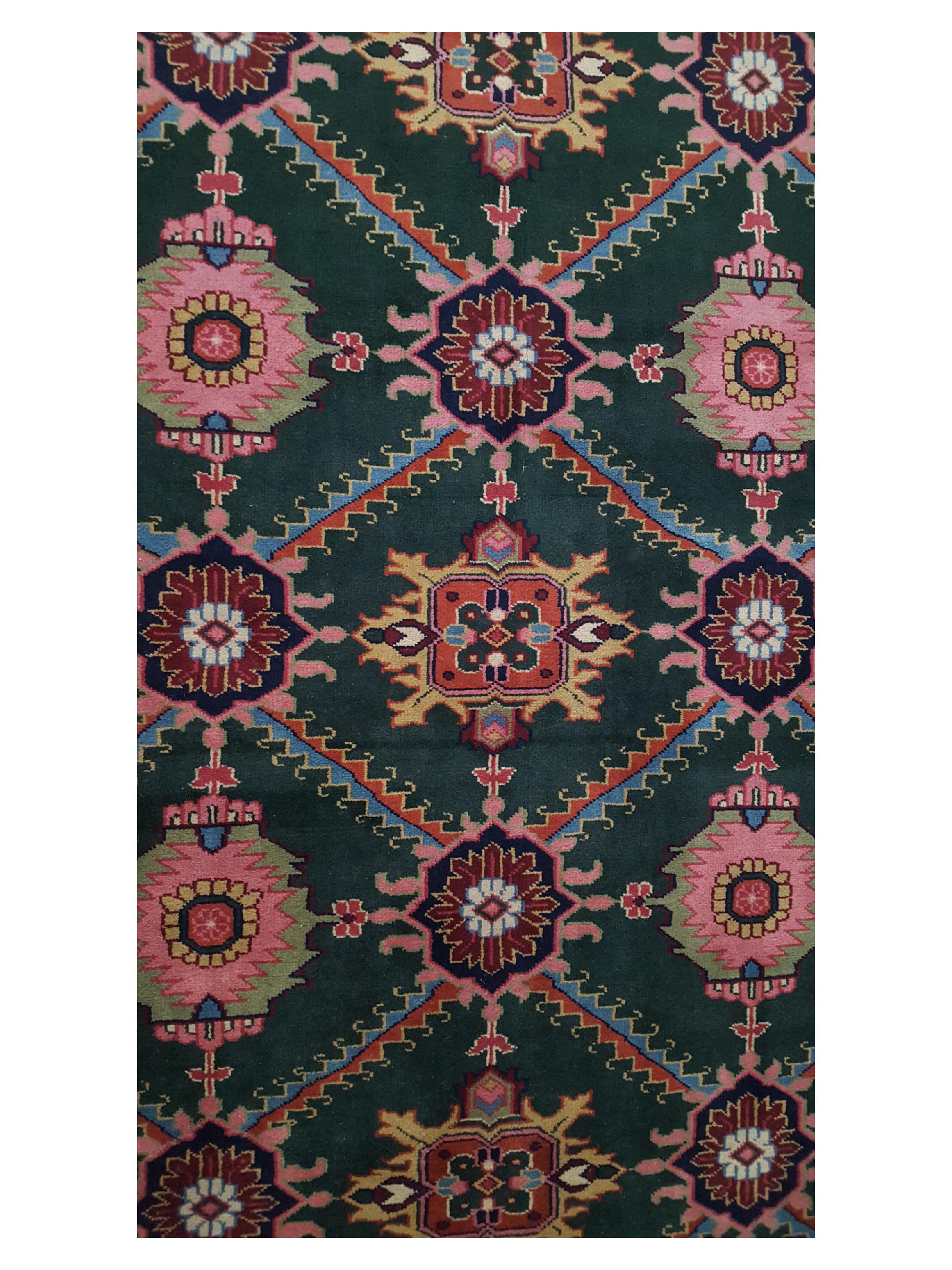 Turkestan Hand Knotted Green 9x13 - Image 5 of 6