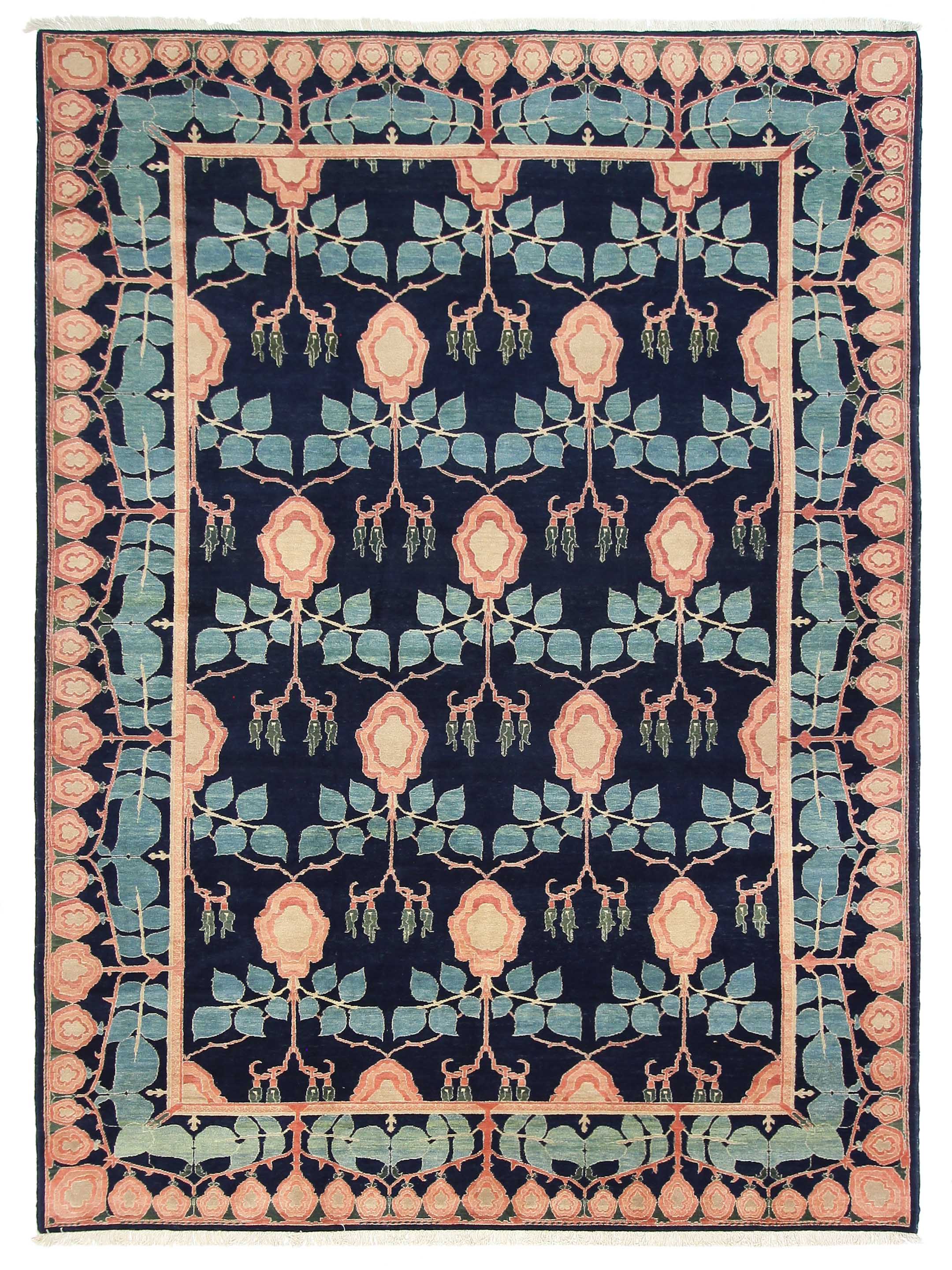 Turkish Knot Hand Knotted Blue 12x16