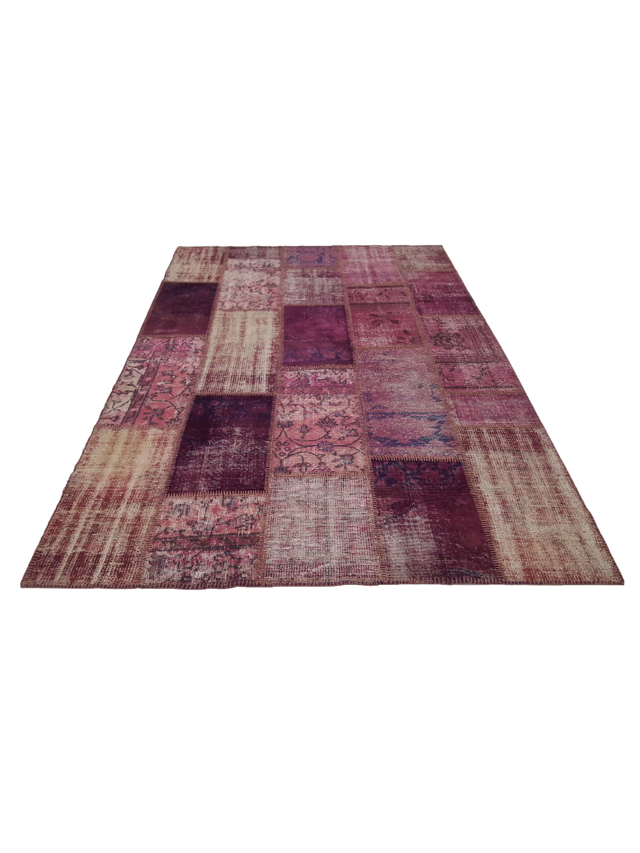 Patchwork Hand Knotted Purple 6x9 - Image 2 of 5