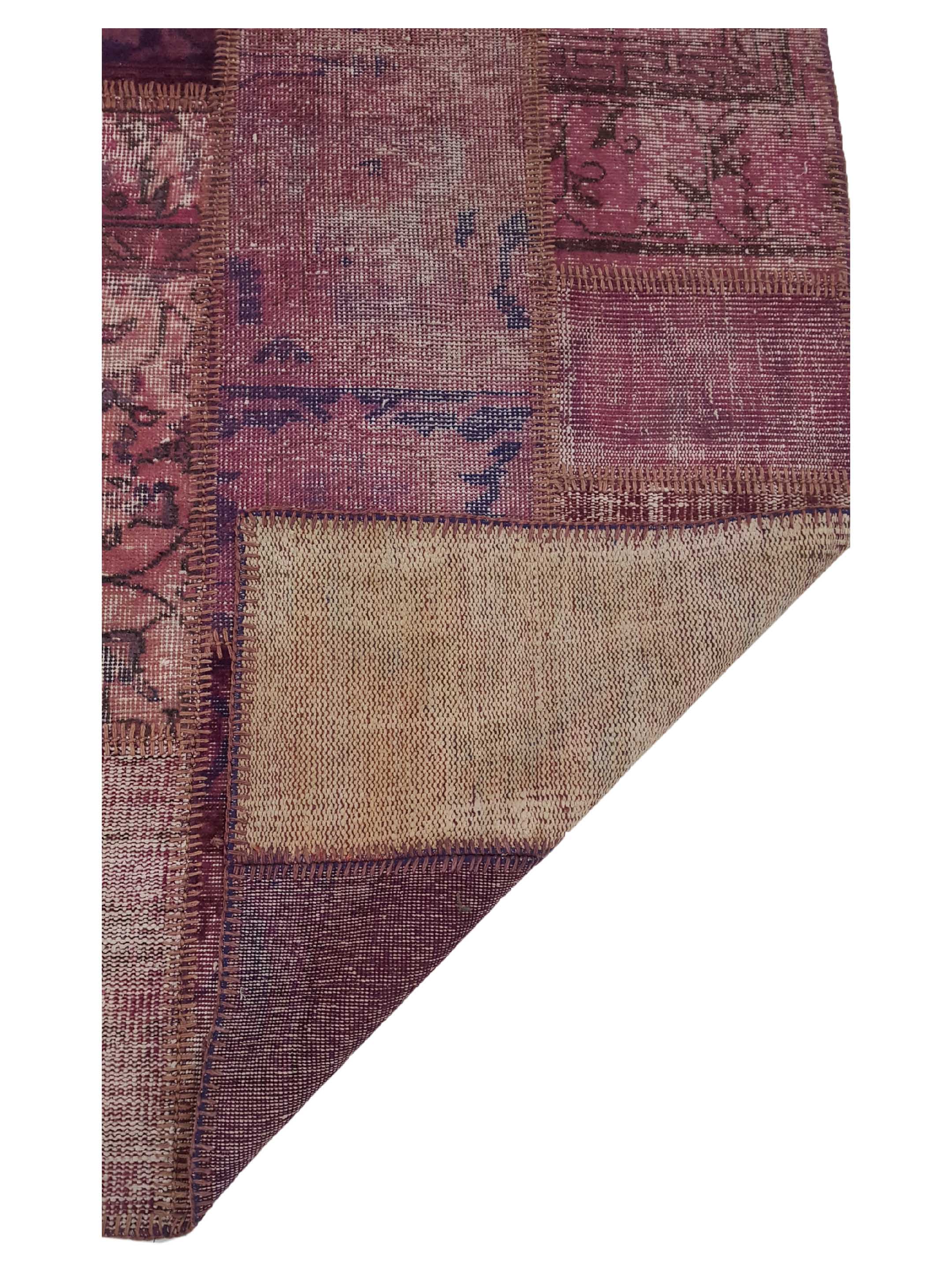 Patchwork Hand Knotted Purple 6x9 - Image 3 of 5