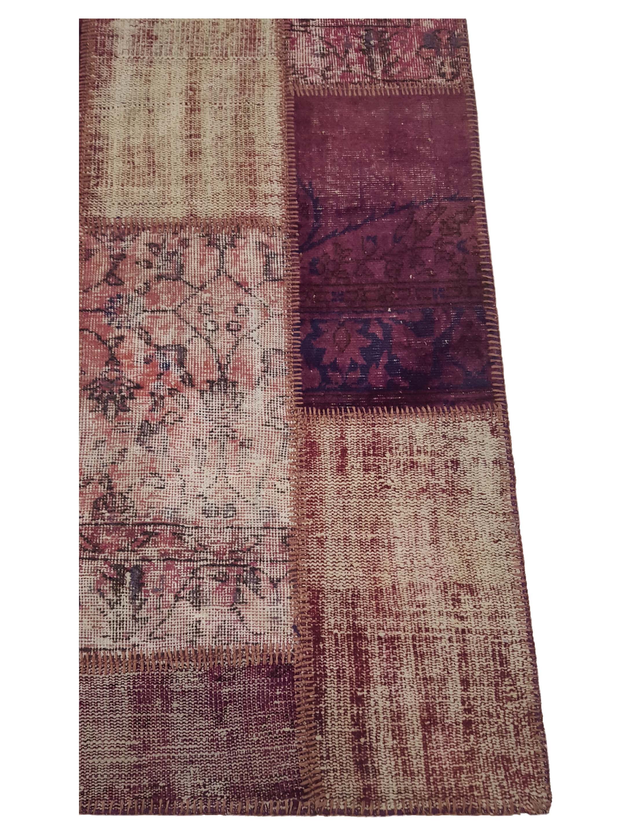 Patchwork Hand Knotted Purple 6x9 - Image 4 of 5