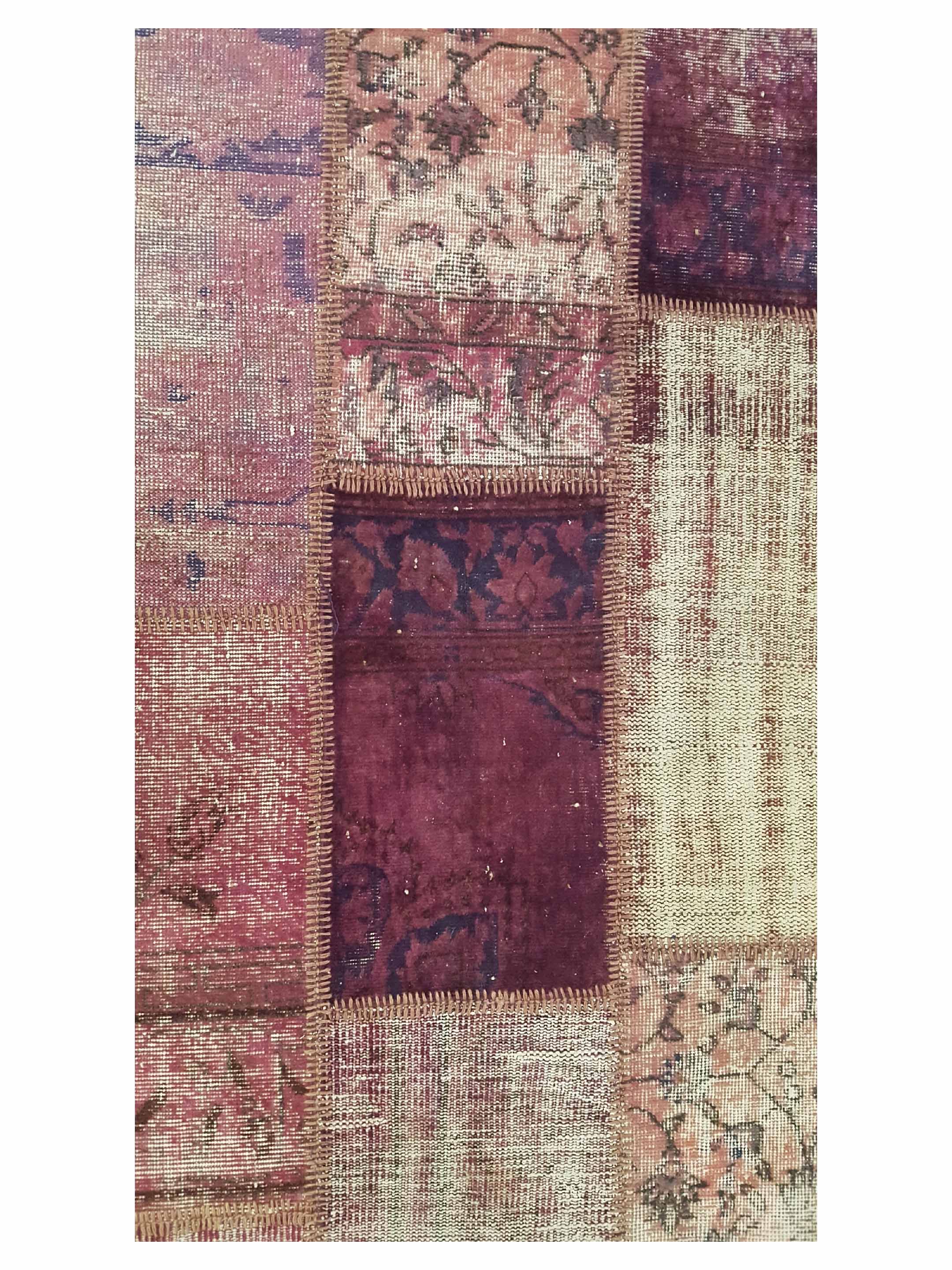 Patchwork Hand Knotted Purple 6x9 - Image 5 of 5
