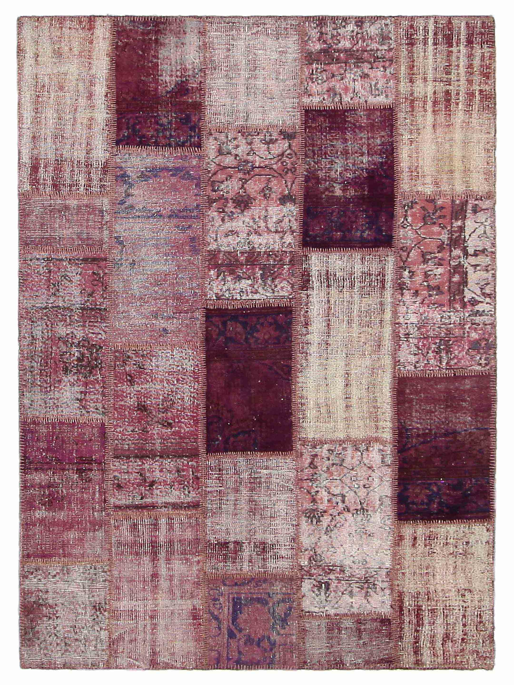 Patchwork Hand Knotted Purple 6x9