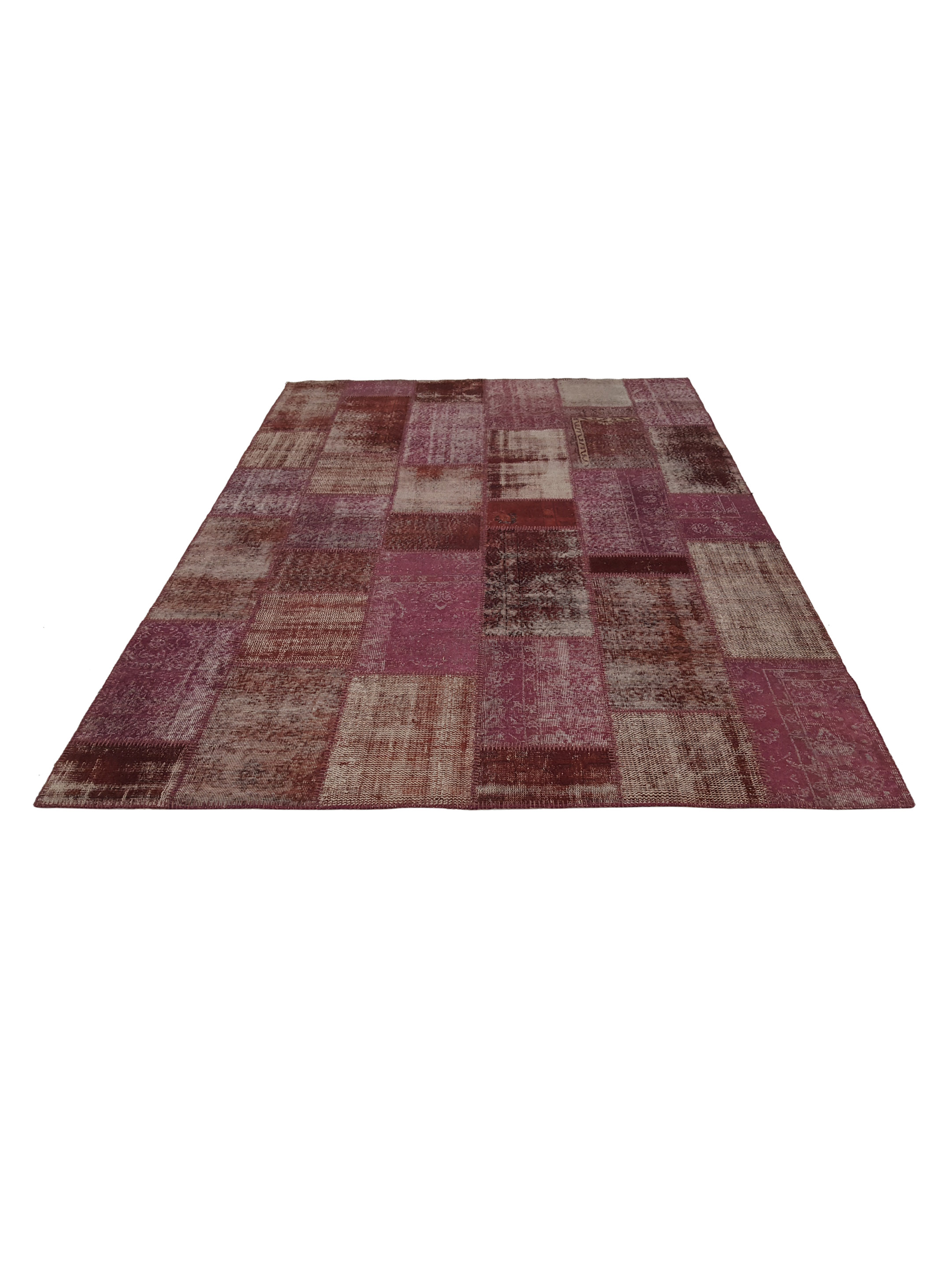 Patchwork Hand Knotted Purple 7x9 - Image 2 of 6