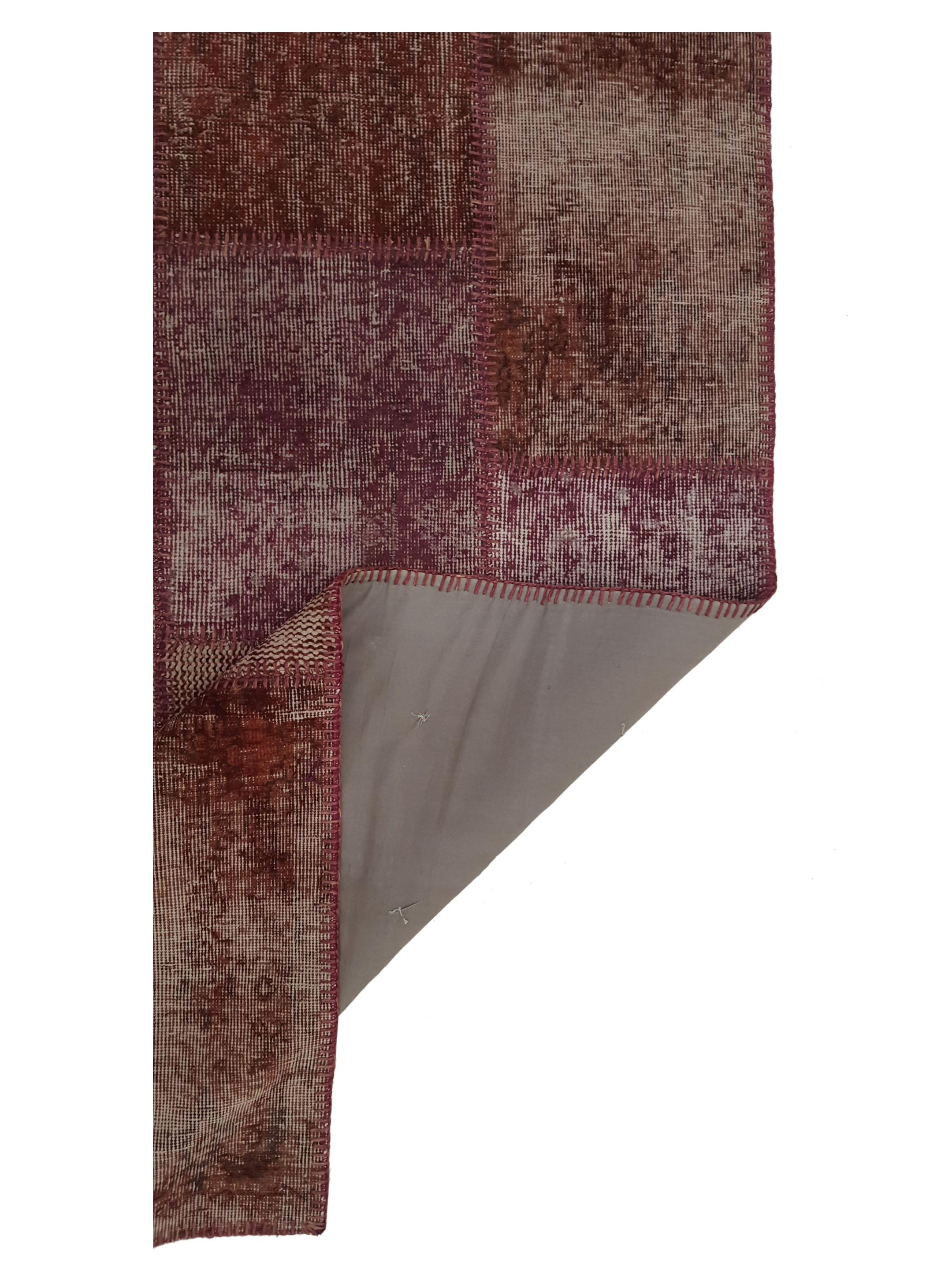 Patchwork Hand Knotted Purple 7x9 - Image 3 of 6