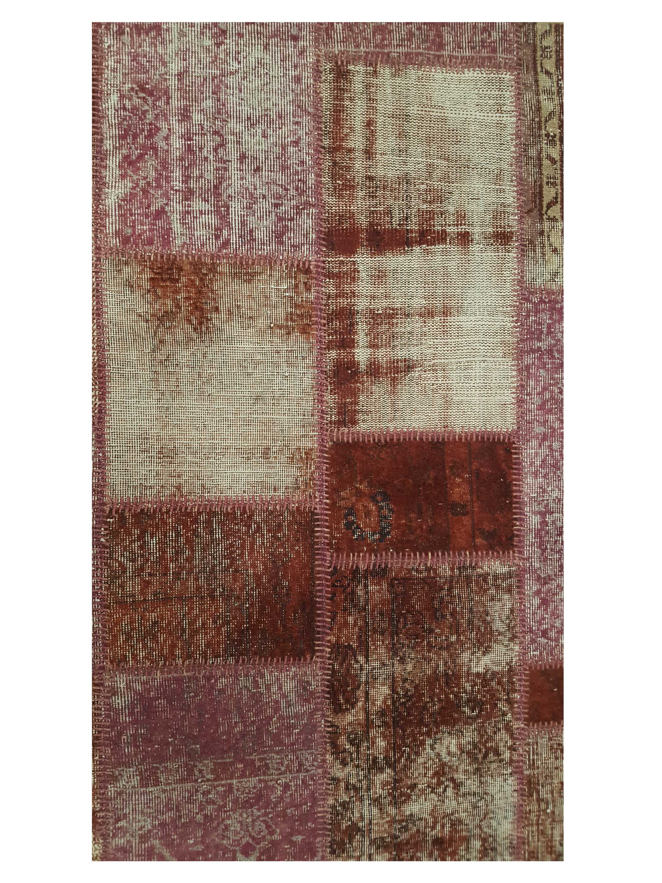Patchwork Hand Knotted Purple 7x9 - Image 5 of 6