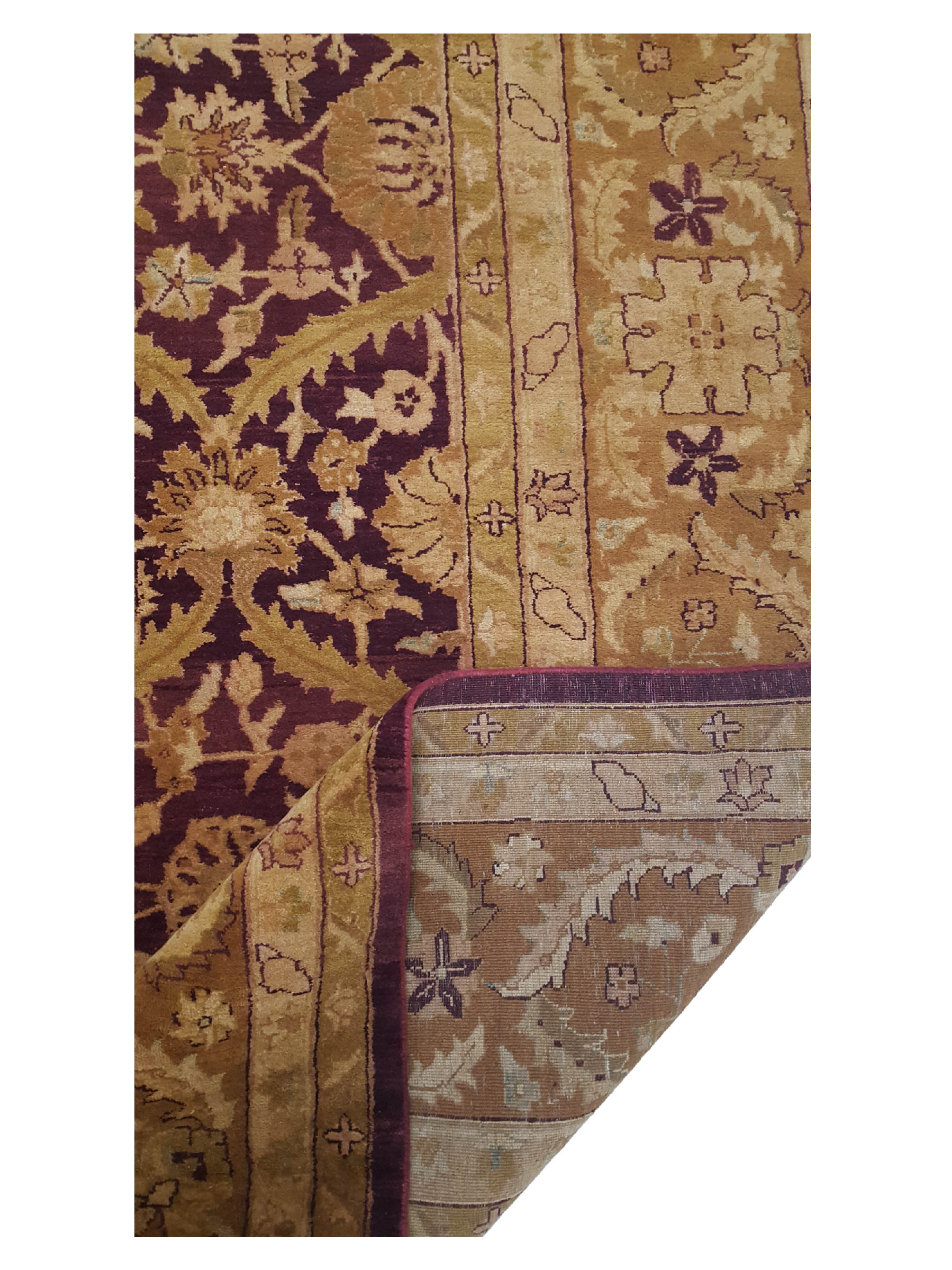 Estate Hand Knotted Egplant 14x20 - Image 4 of 8