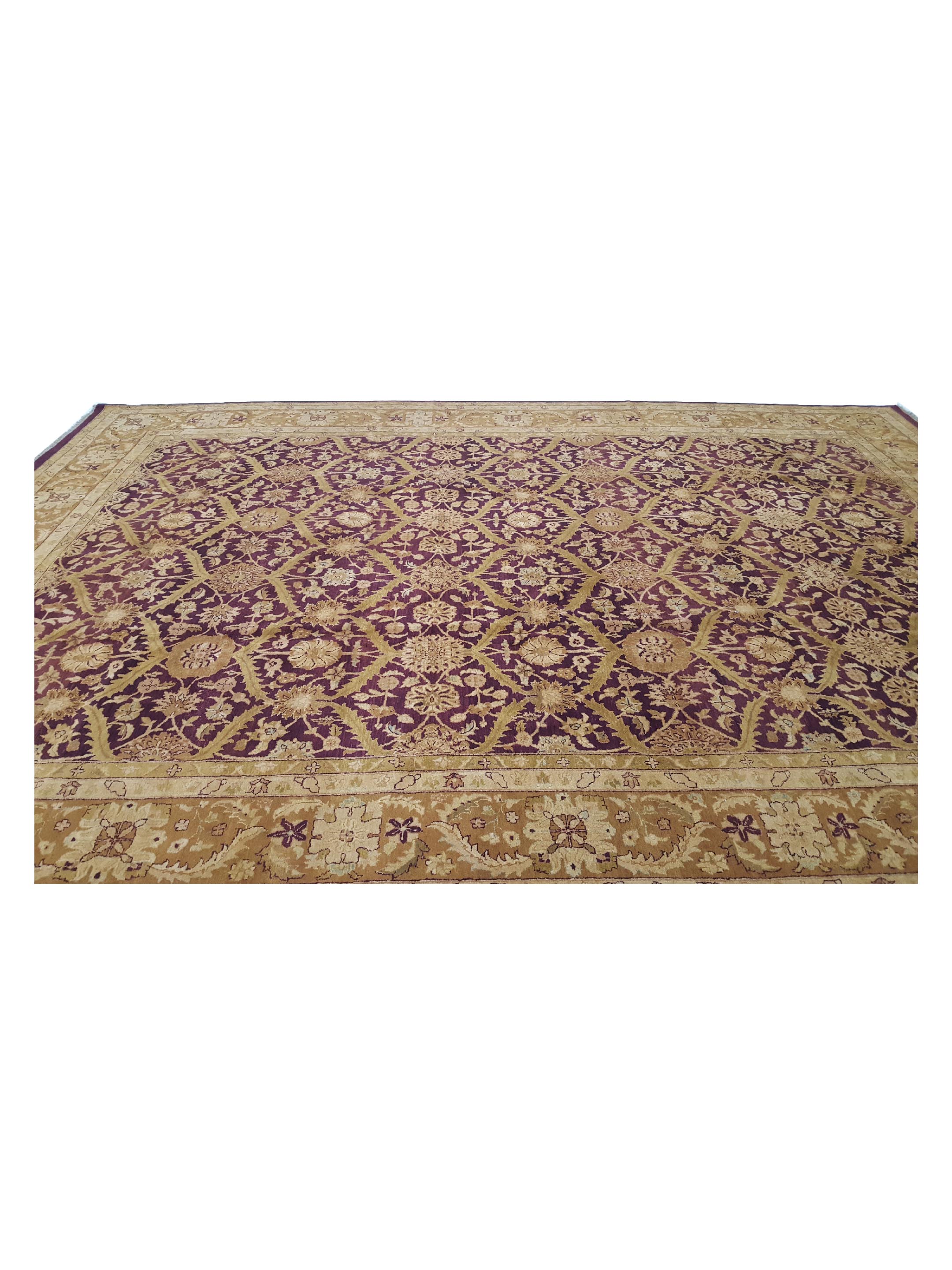 Estate Hand Knotted Egplant 14x20 - Image 8 of 8