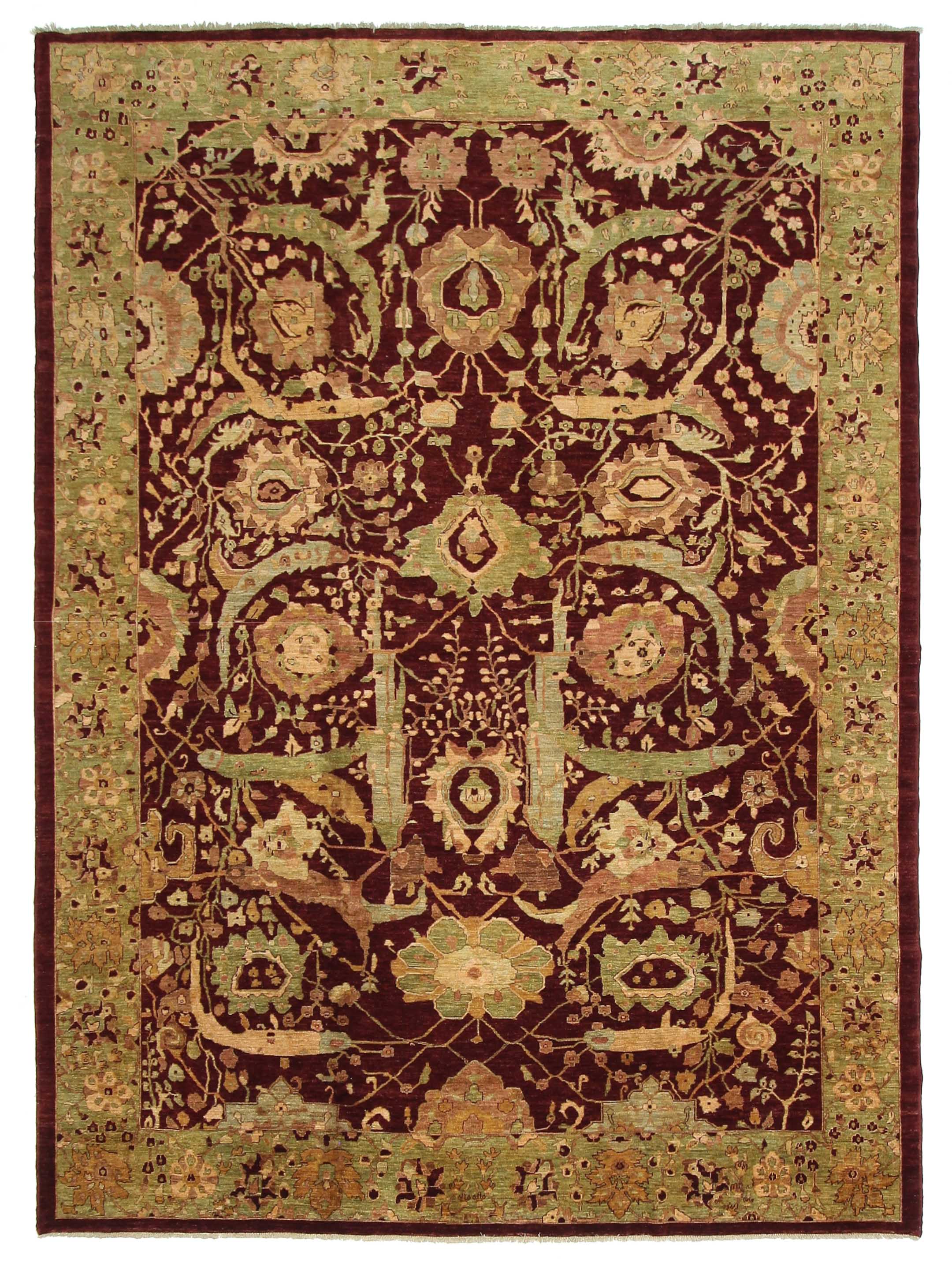 Ziegler Hand Knotted Red 12x16