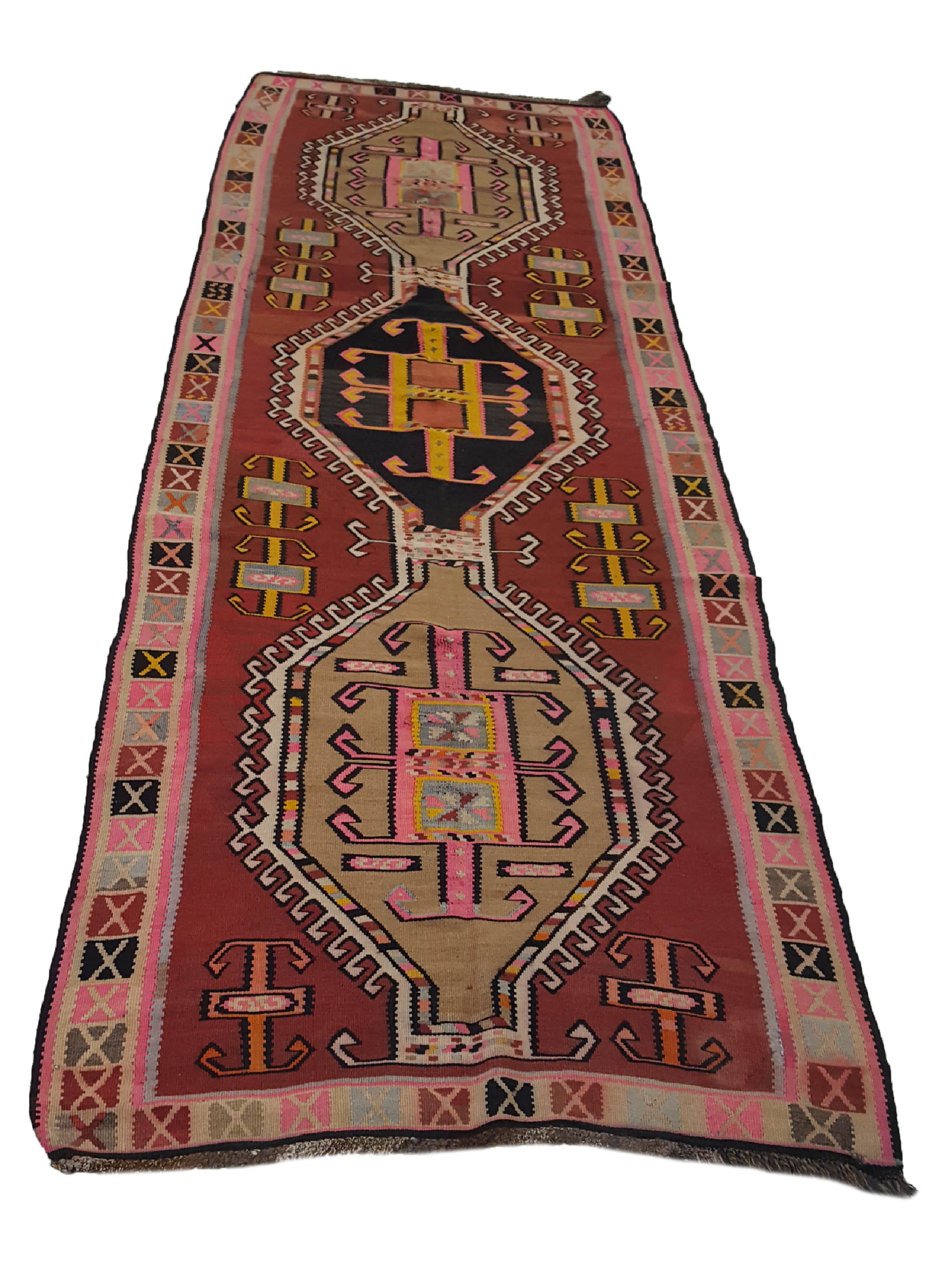 Kilim Hand Woven Black 4x12 - Image 2 of 5