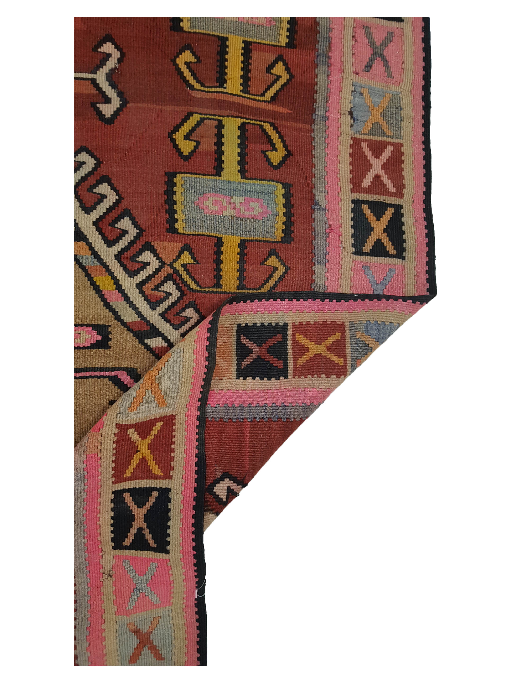 Kilim Hand Woven Black 4x12 - Image 3 of 5