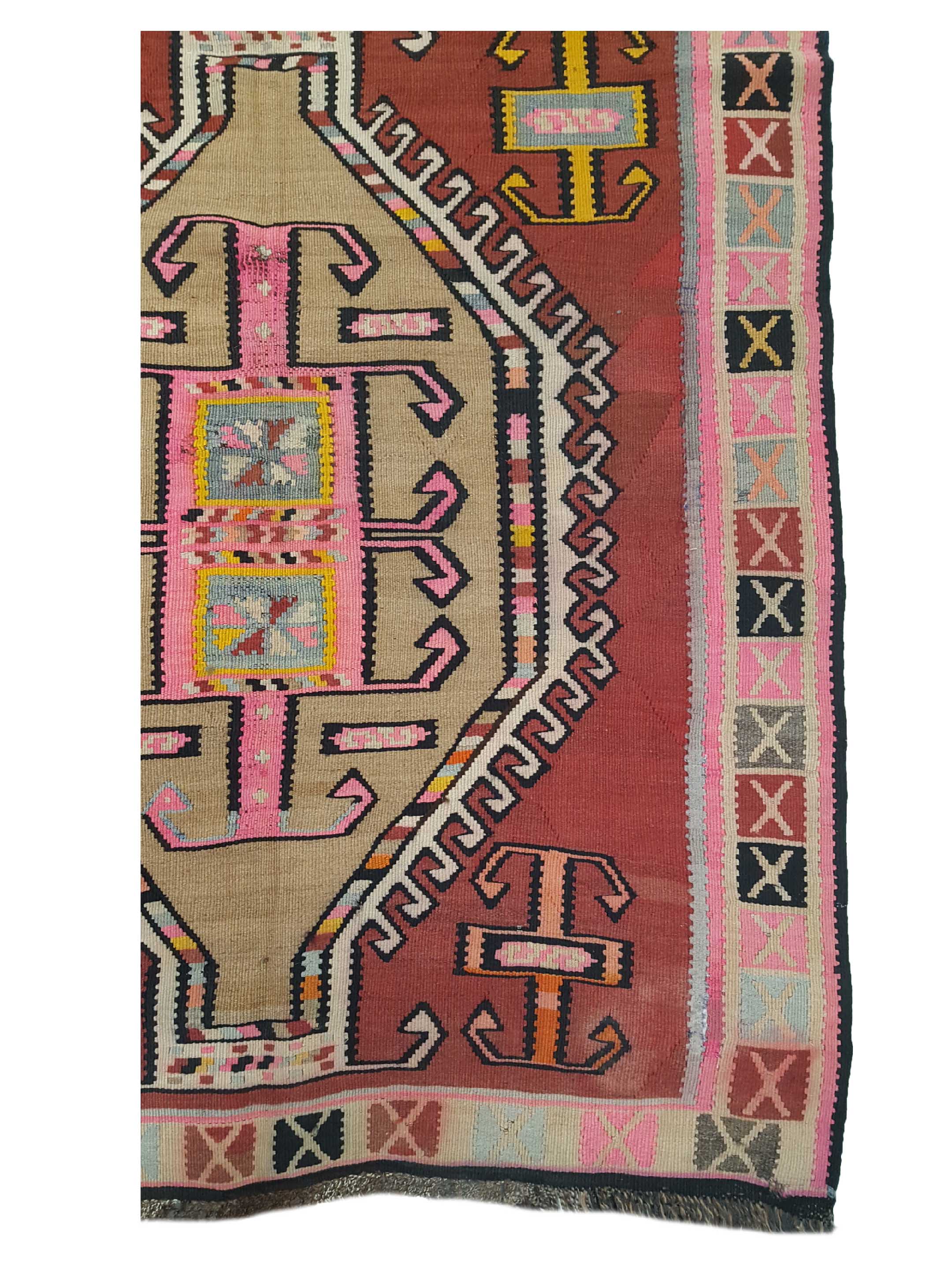 Kilim Hand Woven Black 4x12 - Image 4 of 5