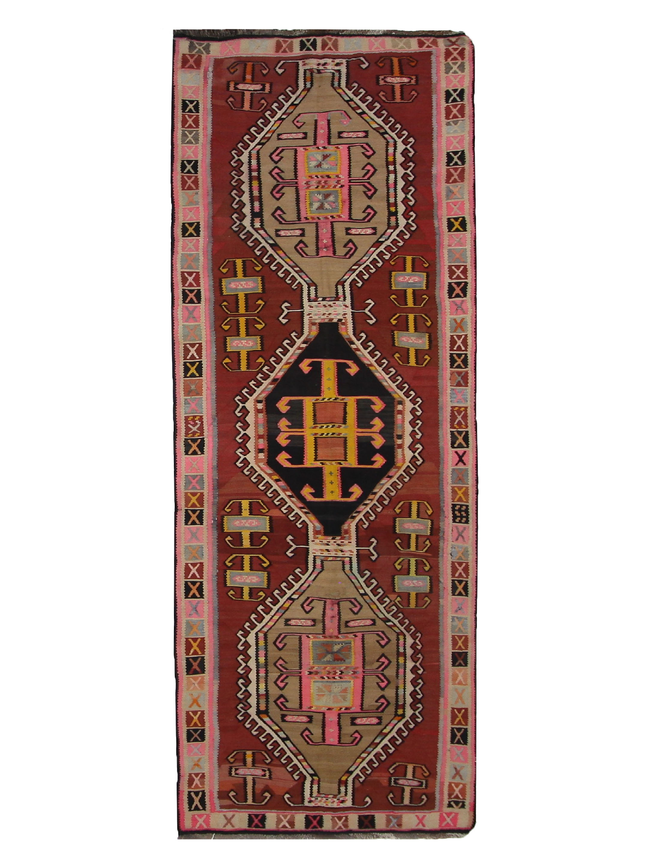 Kilim Hand Woven Black 4x12