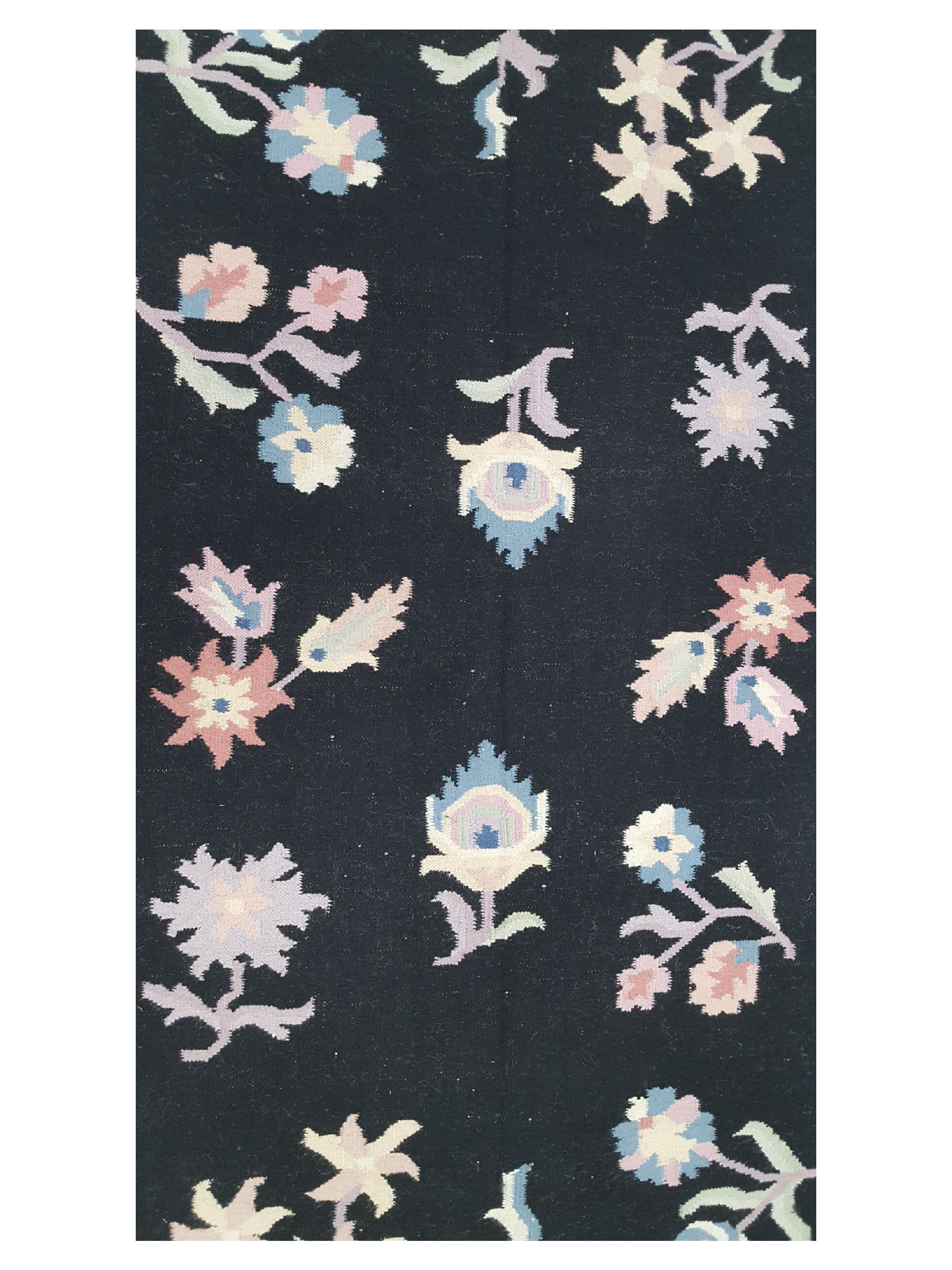 Dhurrie Hand Knotted Black 6x9 - Image 5 of 7