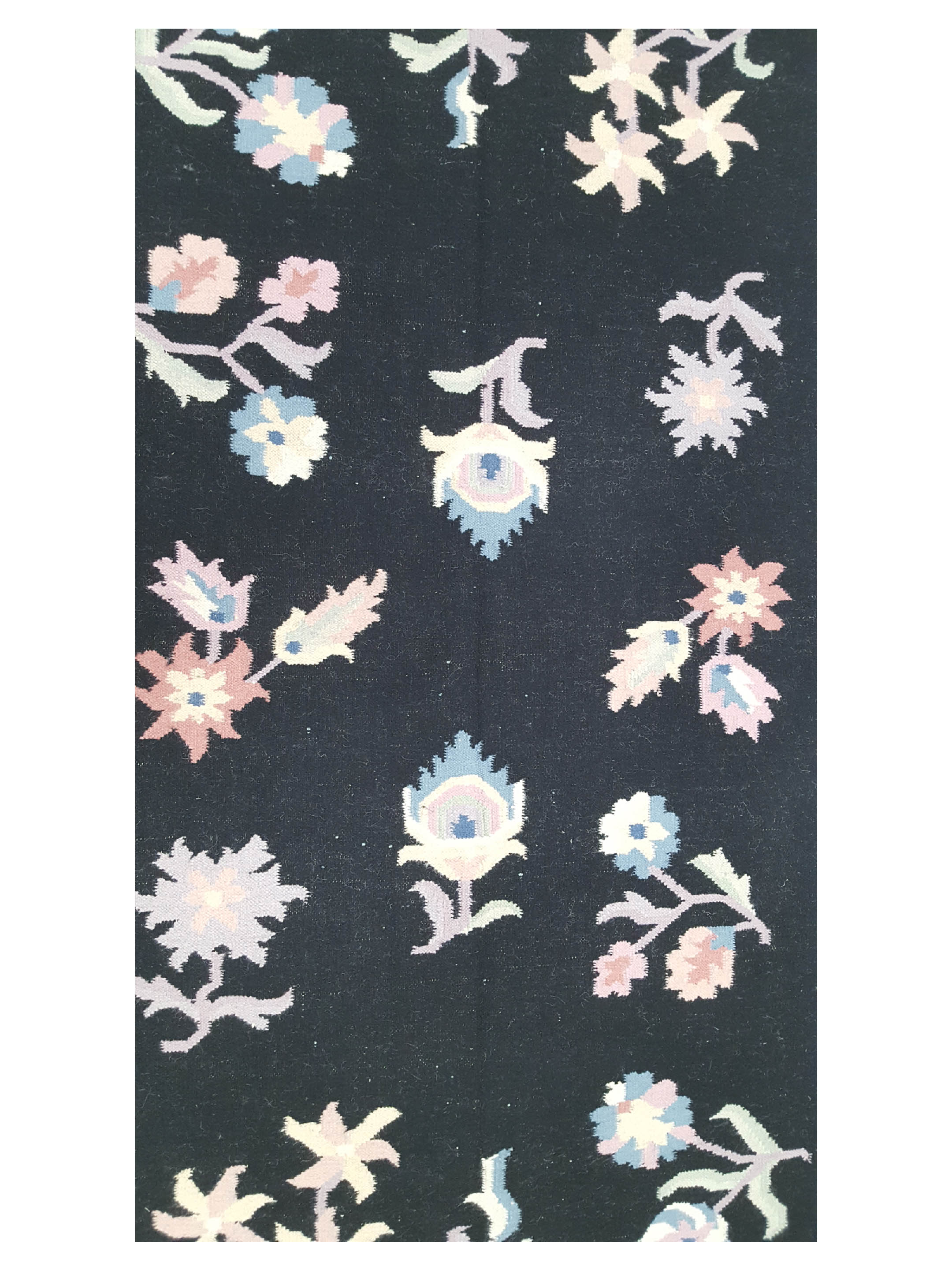 Dhurrie Hand Knotted Black 6x9 - Image 6 of 7