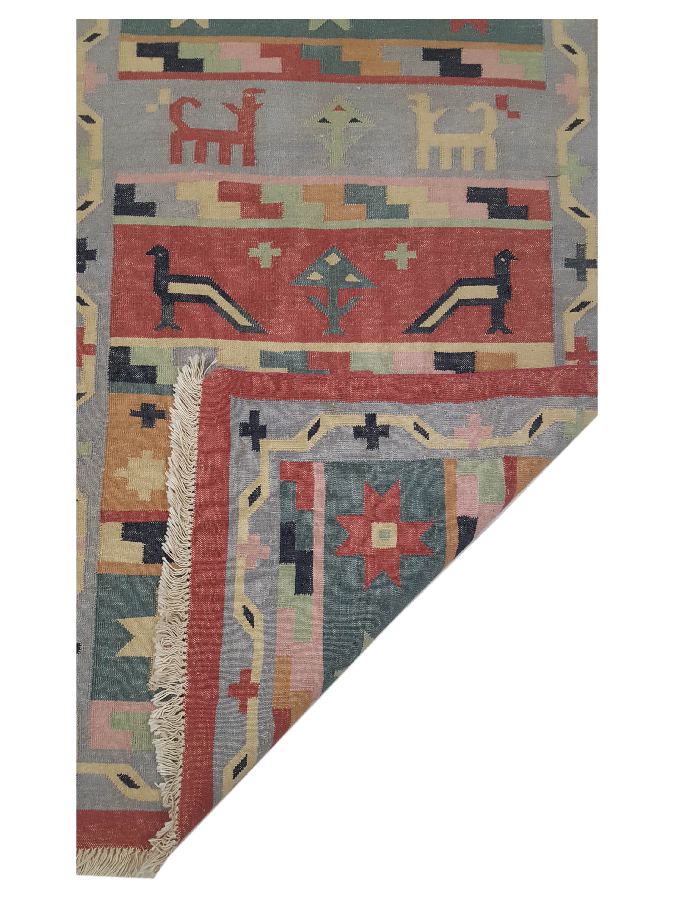 Kilim Hand Woven Rust 3x10 - Image 3 of 6