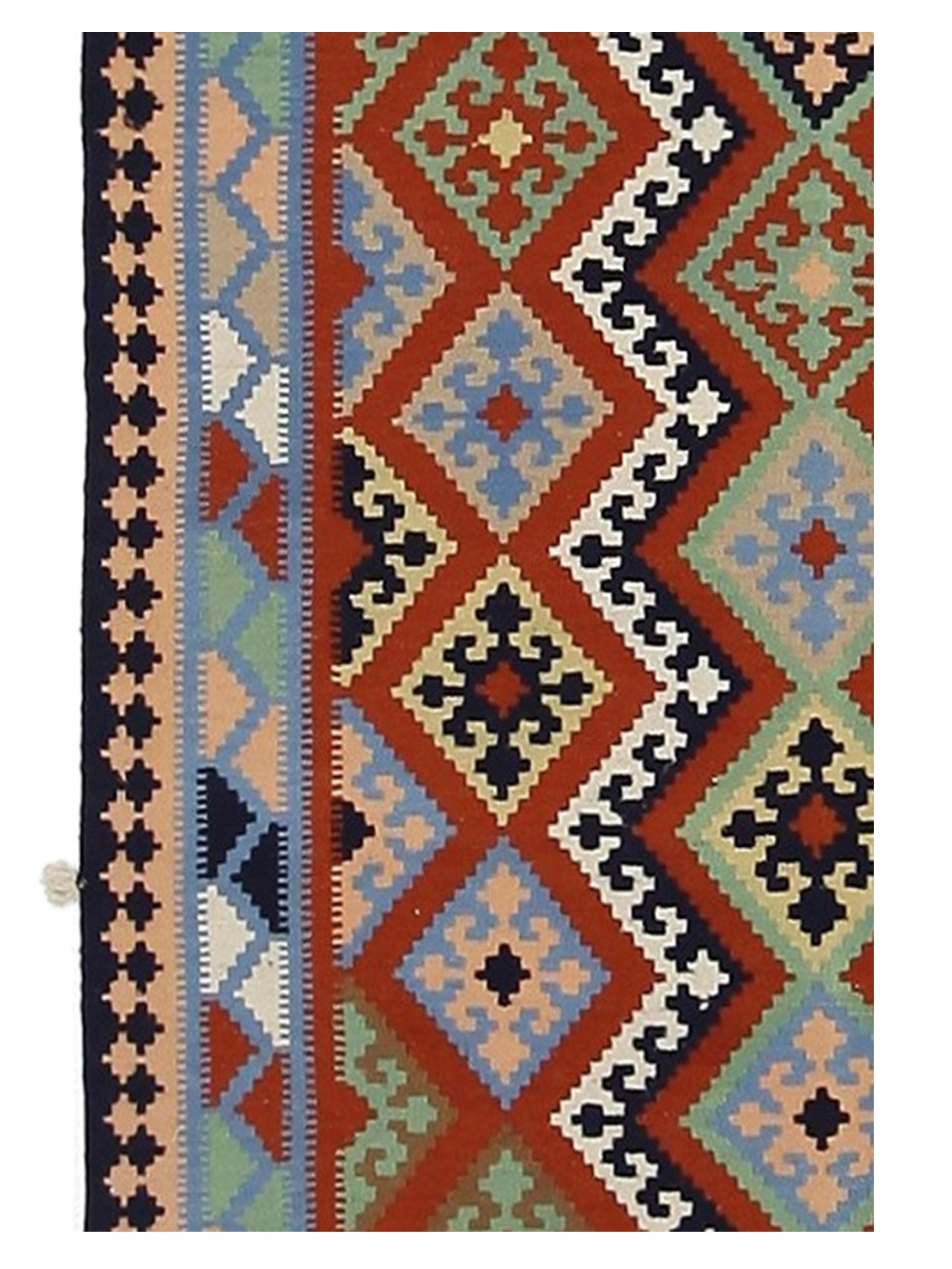 Kilim Hand Woven Navy 5x10 - Image 4 of 5