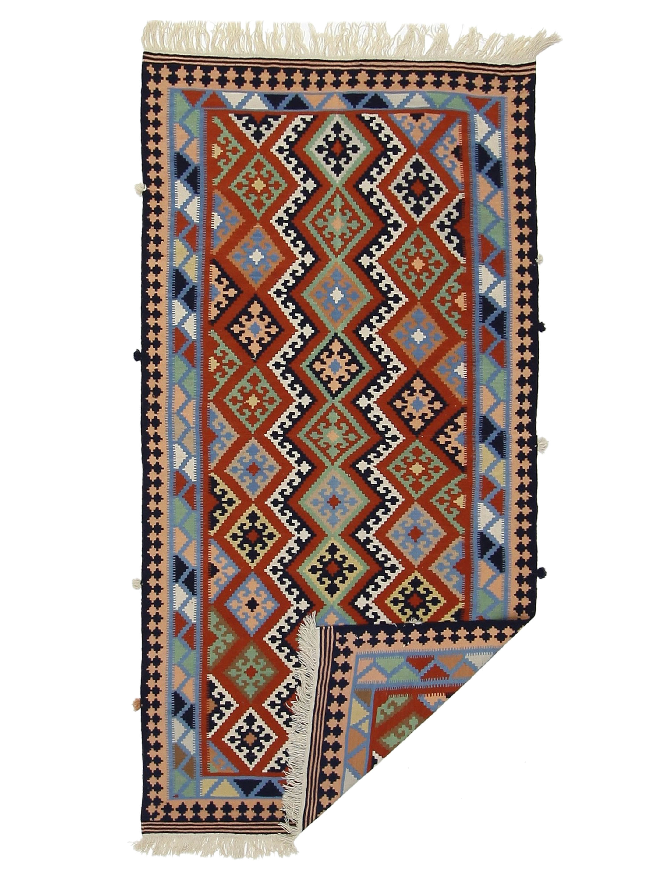 Kilim Hand Woven Navy 5x10 - Image 5 of 5