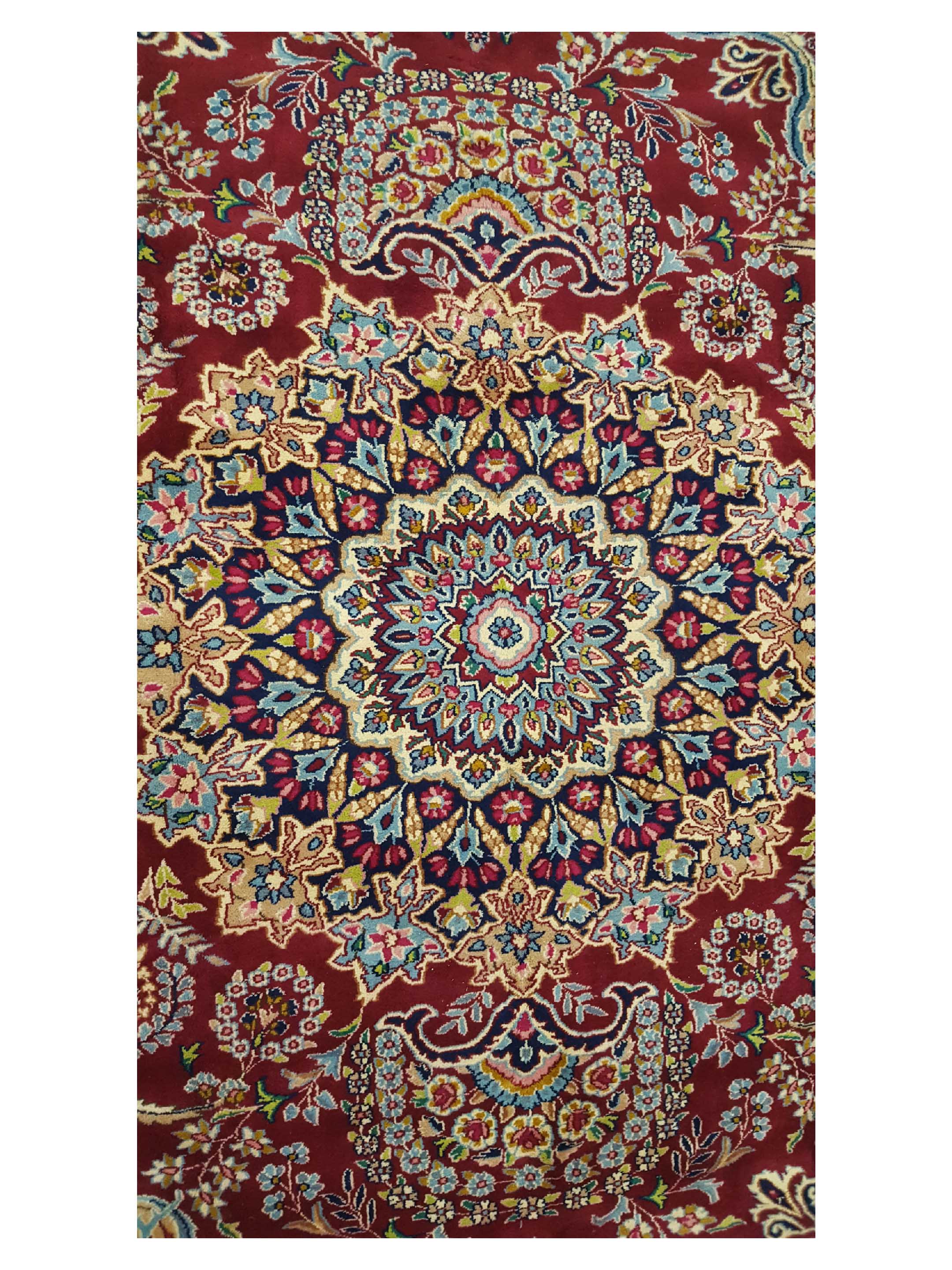 Kerman Hand Knotted Burgundy 10x13 - Image 5 of 6