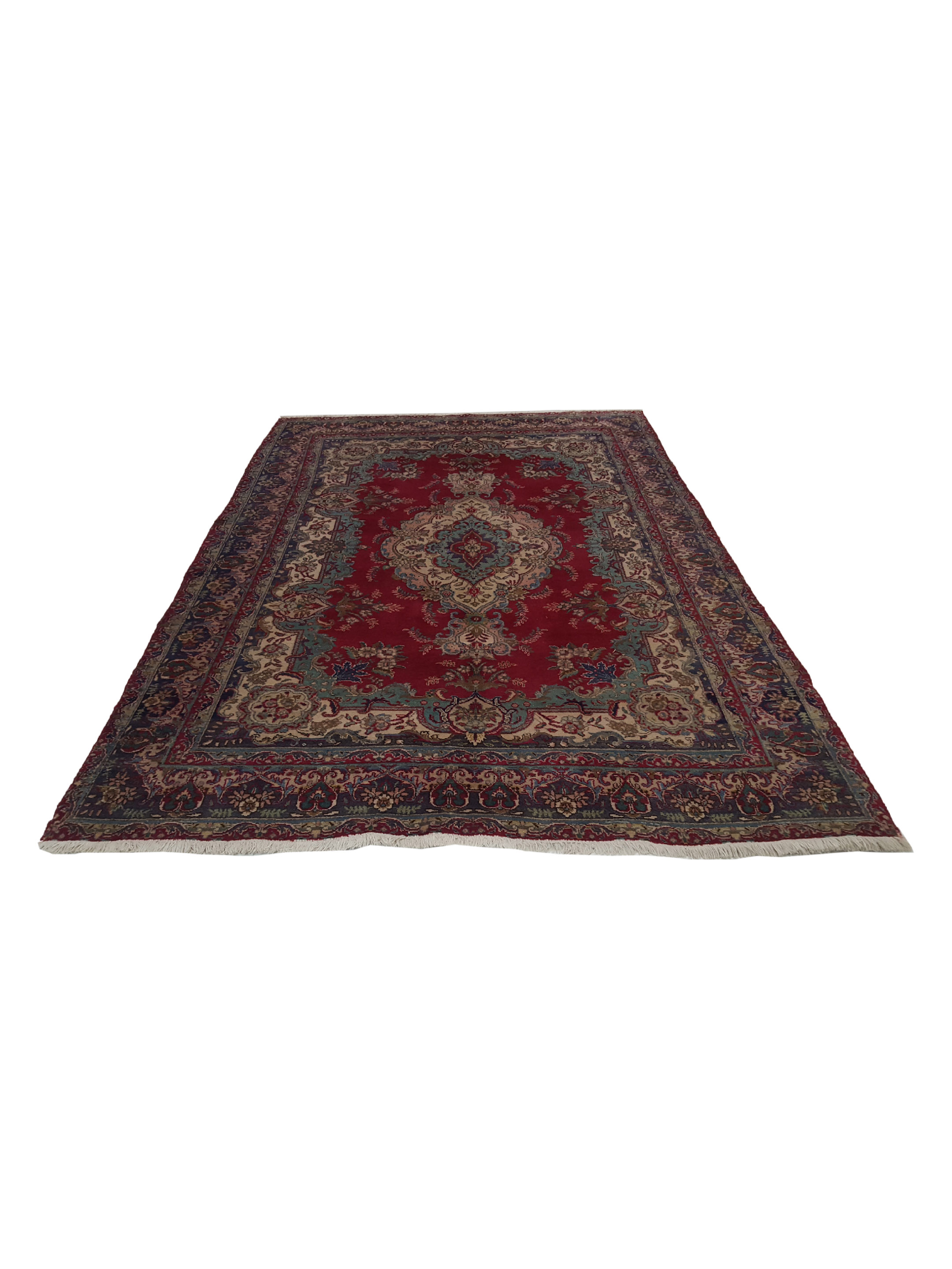 Tabriz Hand Knotted Red 7x10 - Image 2 of 6