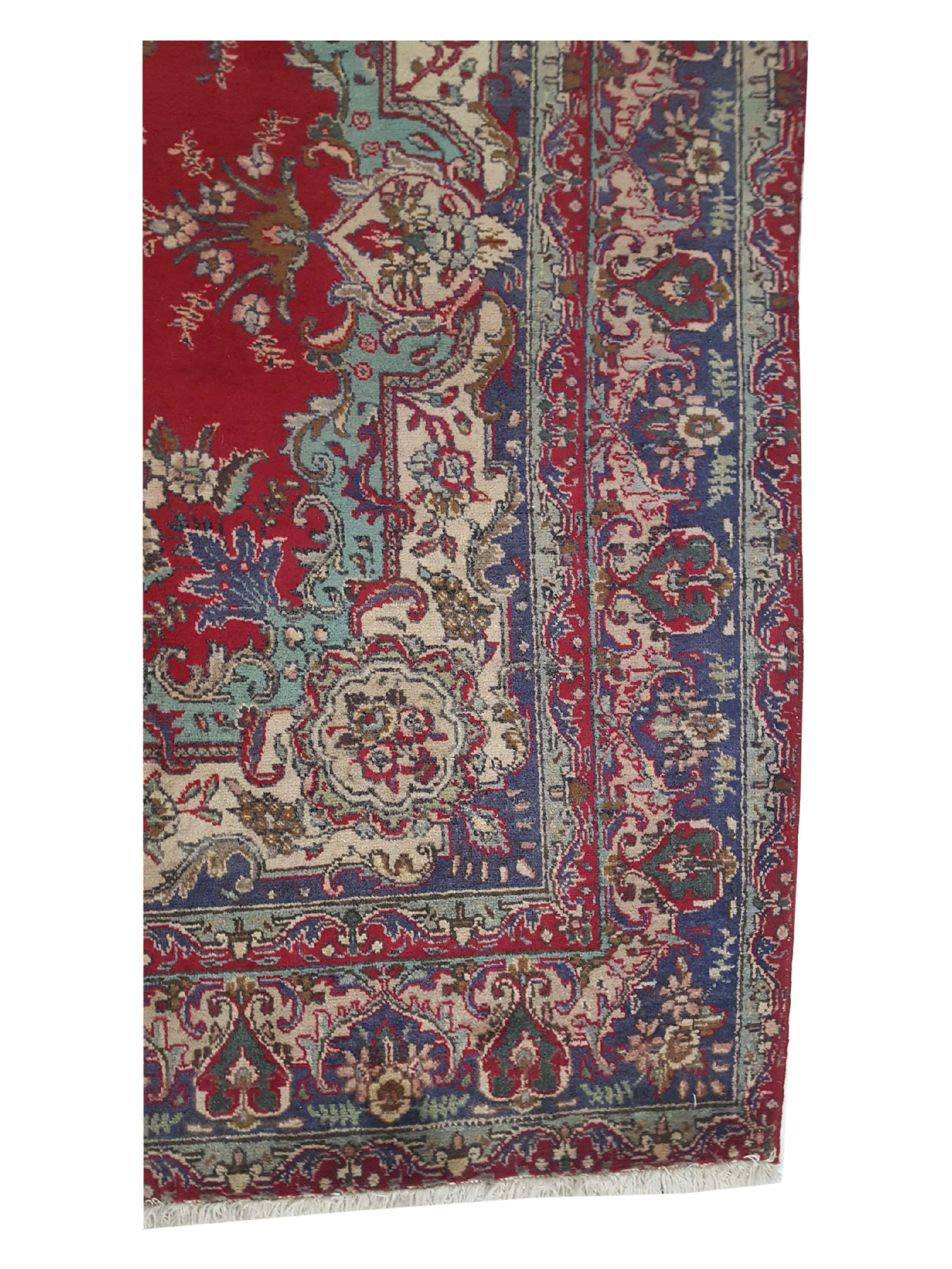 Tabriz Hand Knotted Red 7x10 - Image 4 of 6